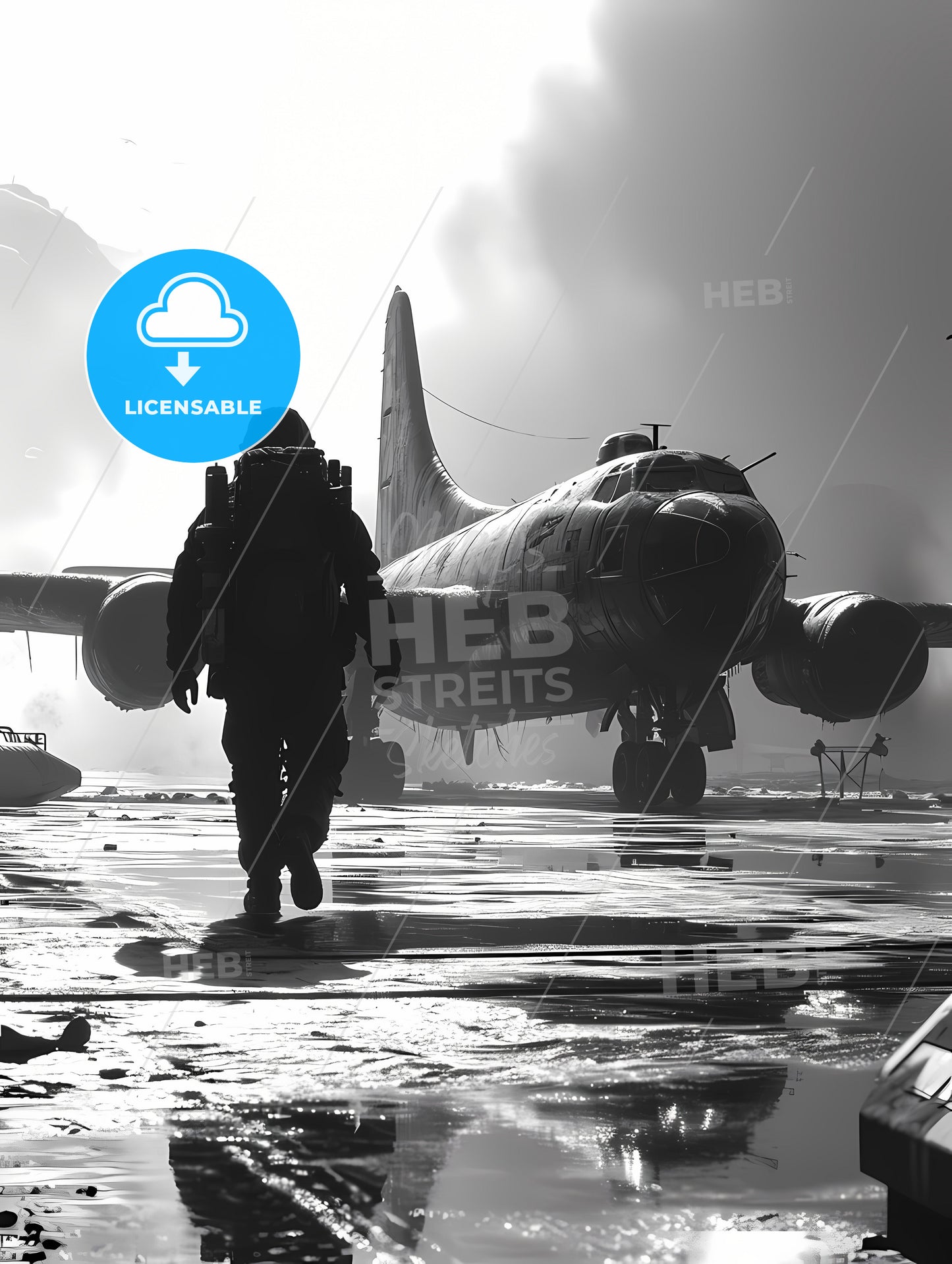 Travelers For The Tshirt, A Man Walking On A Runway With A Plane In The Background