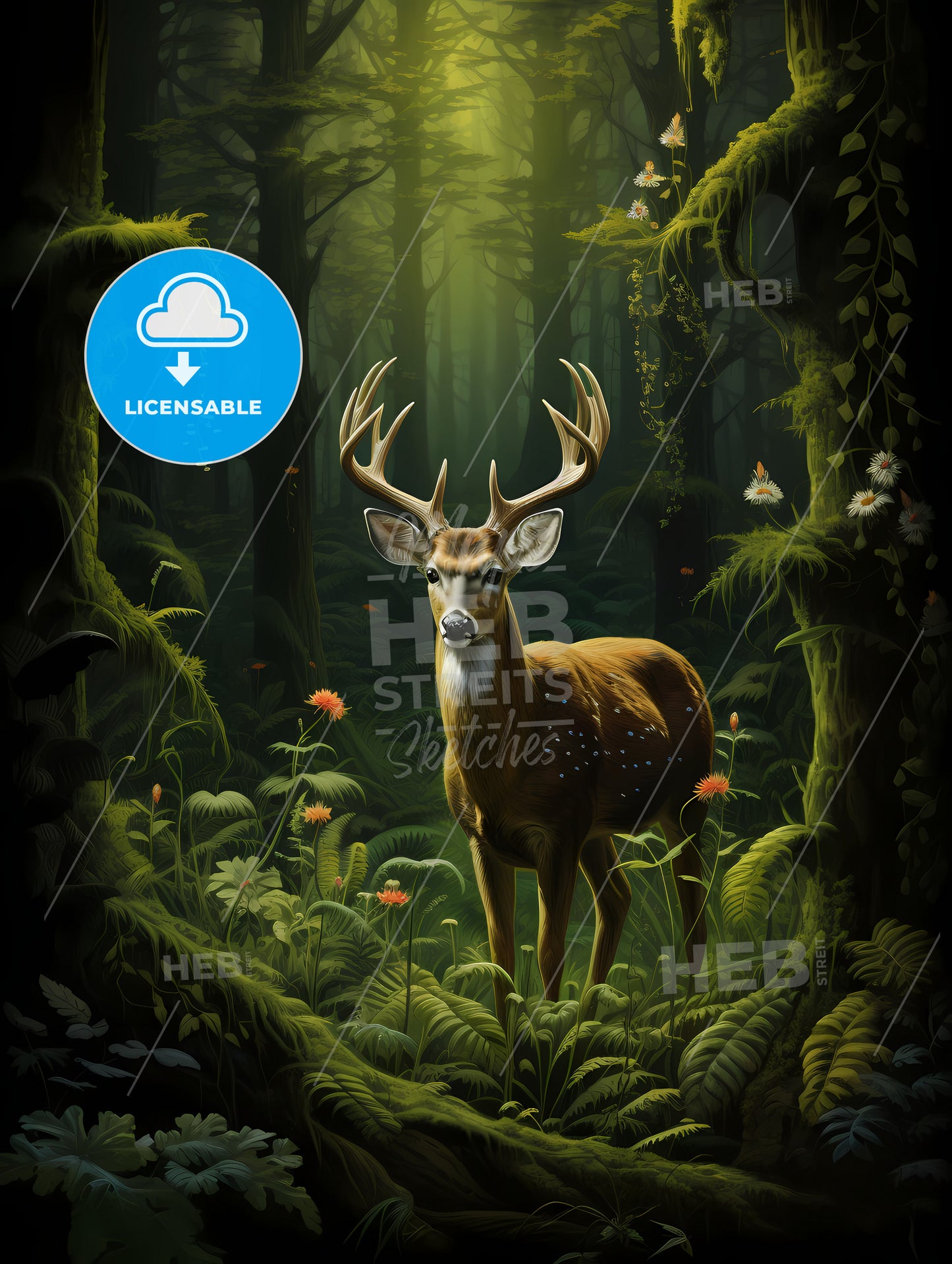 Deer In The Forest, A Deer In A Forest