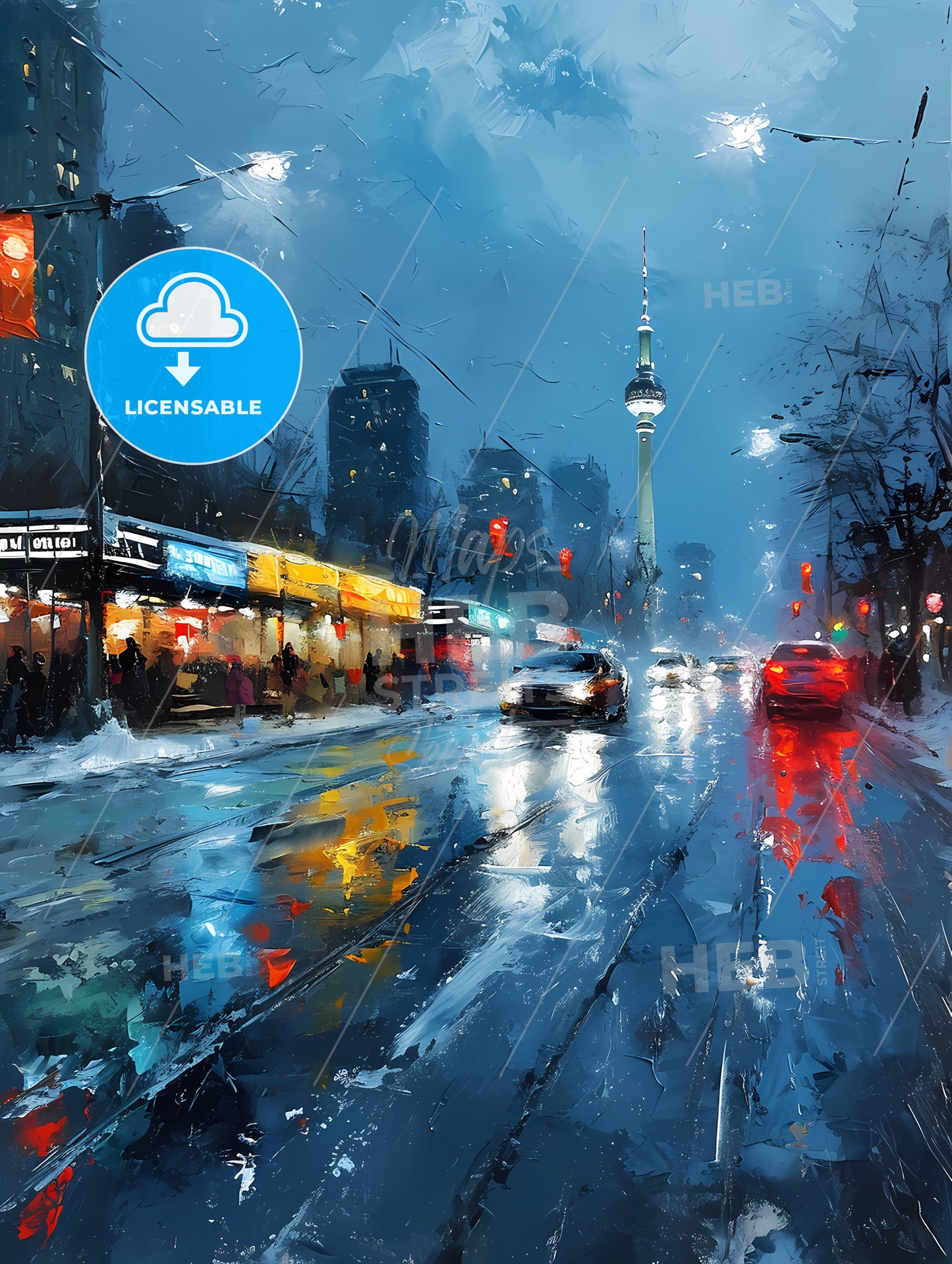 Berlin Germany Skyline, A Street With Cars And Buildings In The Background