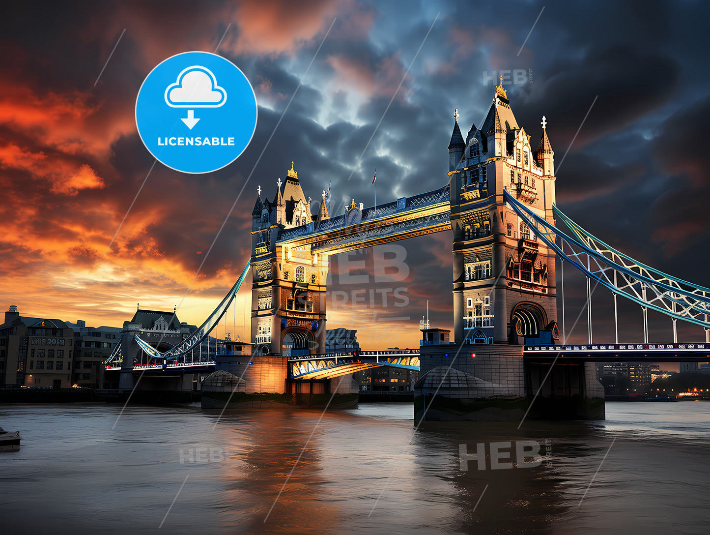 Tower Bridge, A Bridge Over Water With A Cloudy Sky