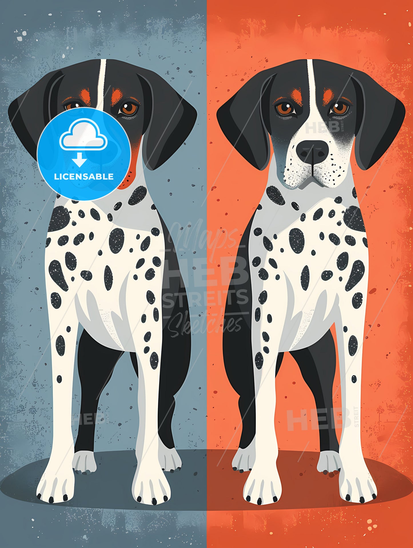 Two Dogs Holding Each Other, A Dog With Black And White Spots