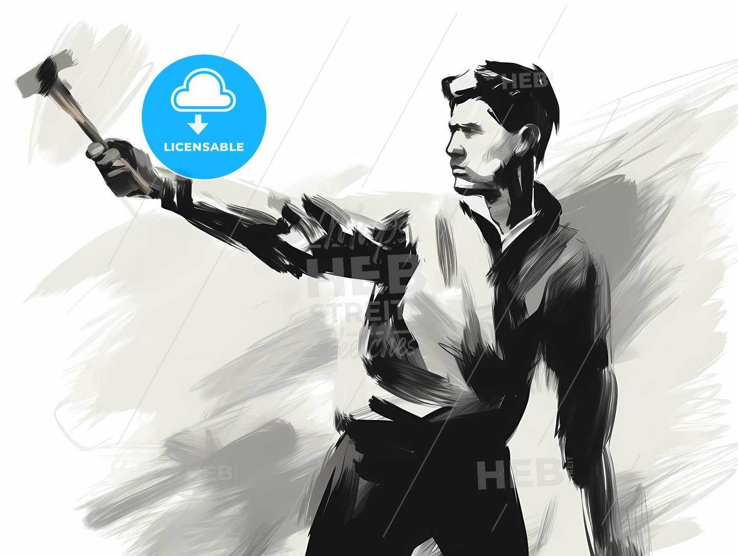 A Painter Holding A Brush, A Man Holding A Paintbrush