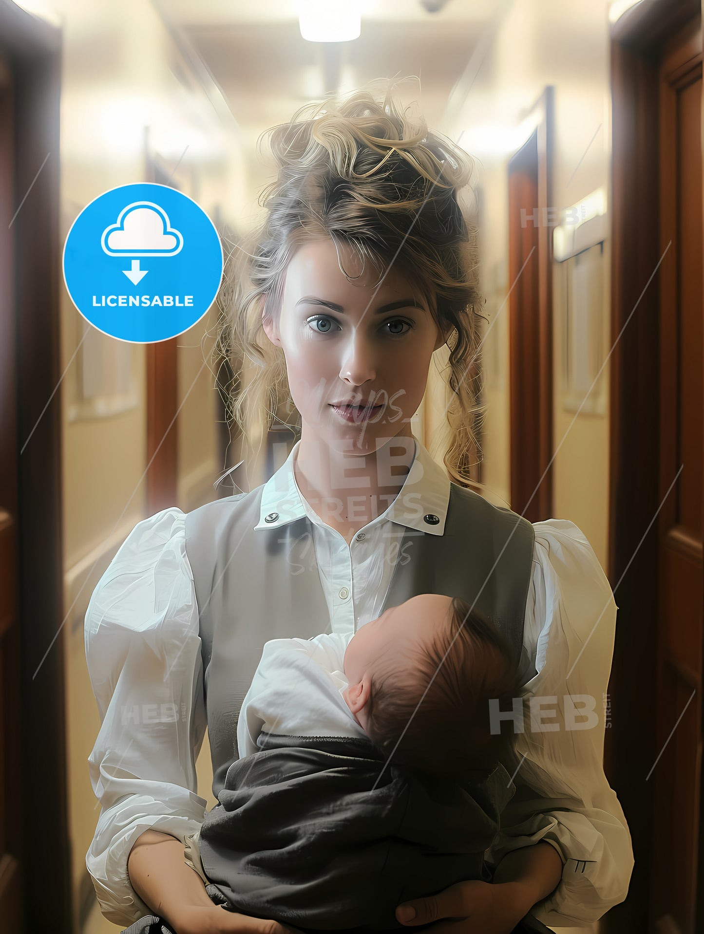 Woman Holding A 1-Month-Old Baby, A Woman Holding A Baby