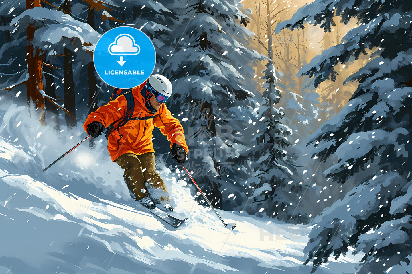 Black Man Skiing, A Person Skiing Down A Snowy Hill