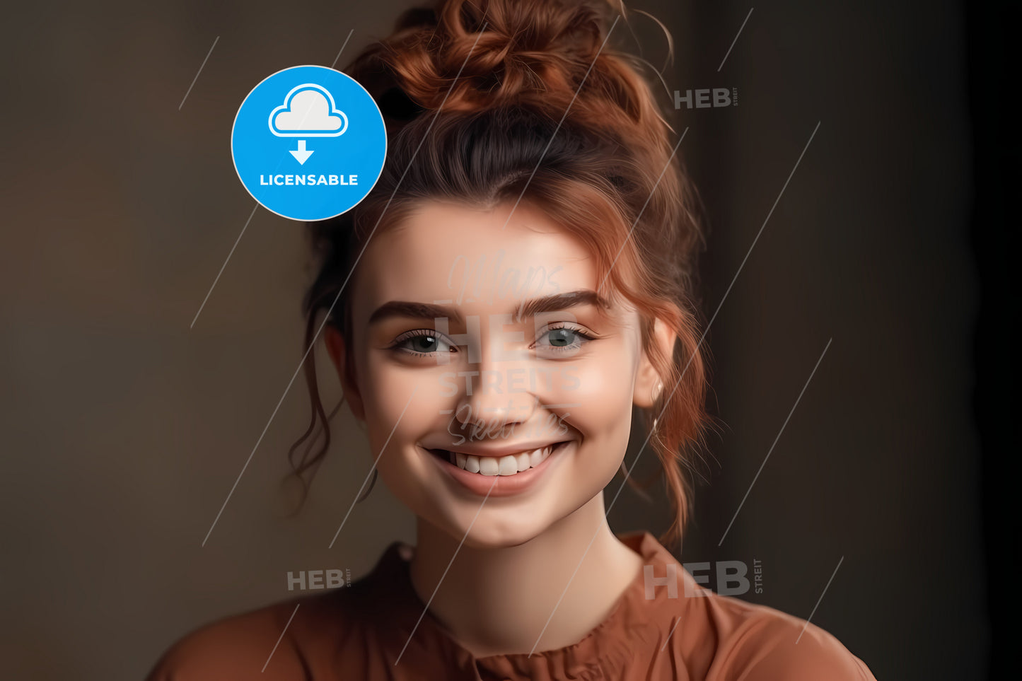 Happy Cheerful Caucasian Young Woman, A Woman Smiling At Camera