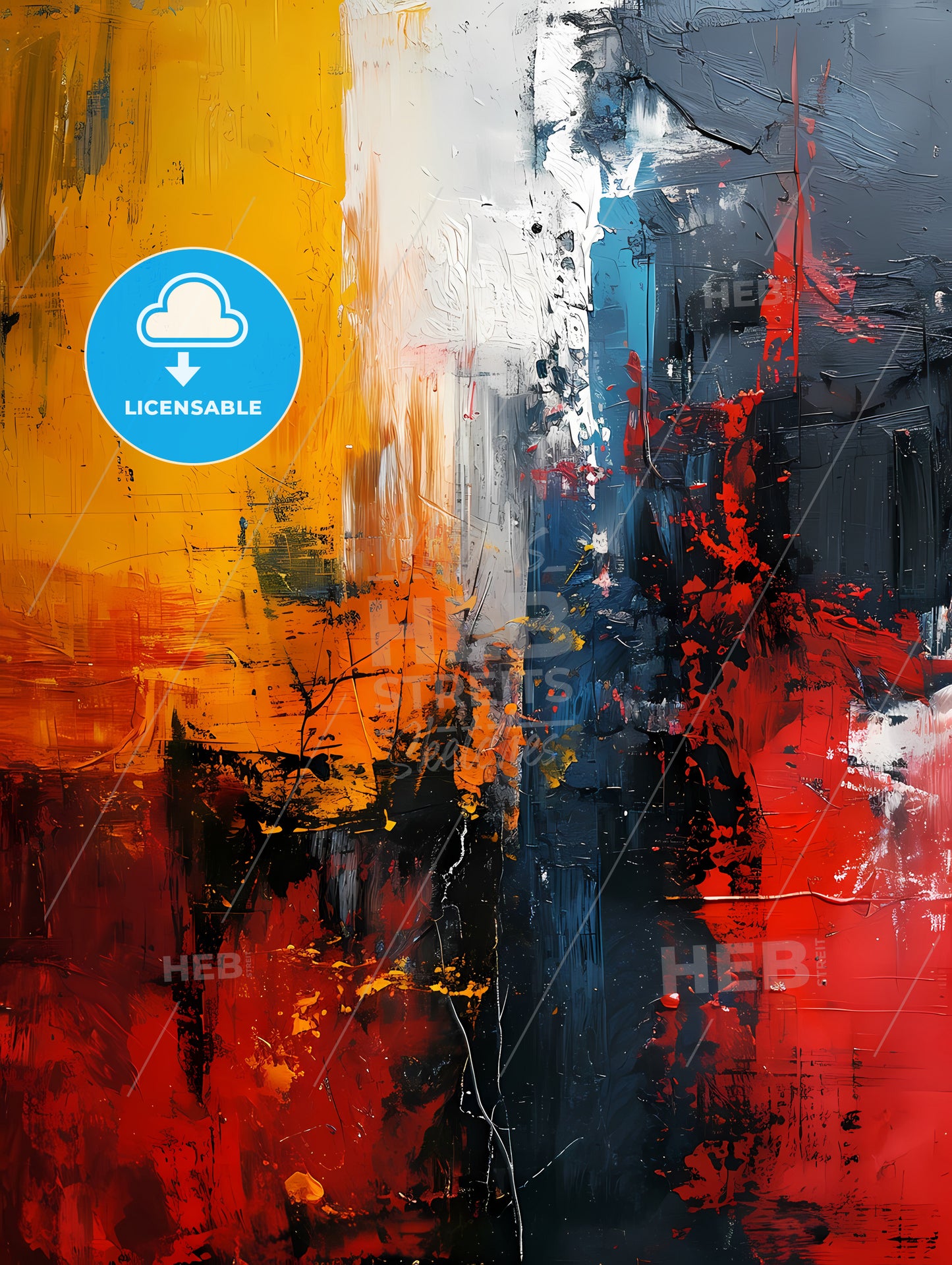 Abstract Hand-Made Print, A Painting Of Different Colors