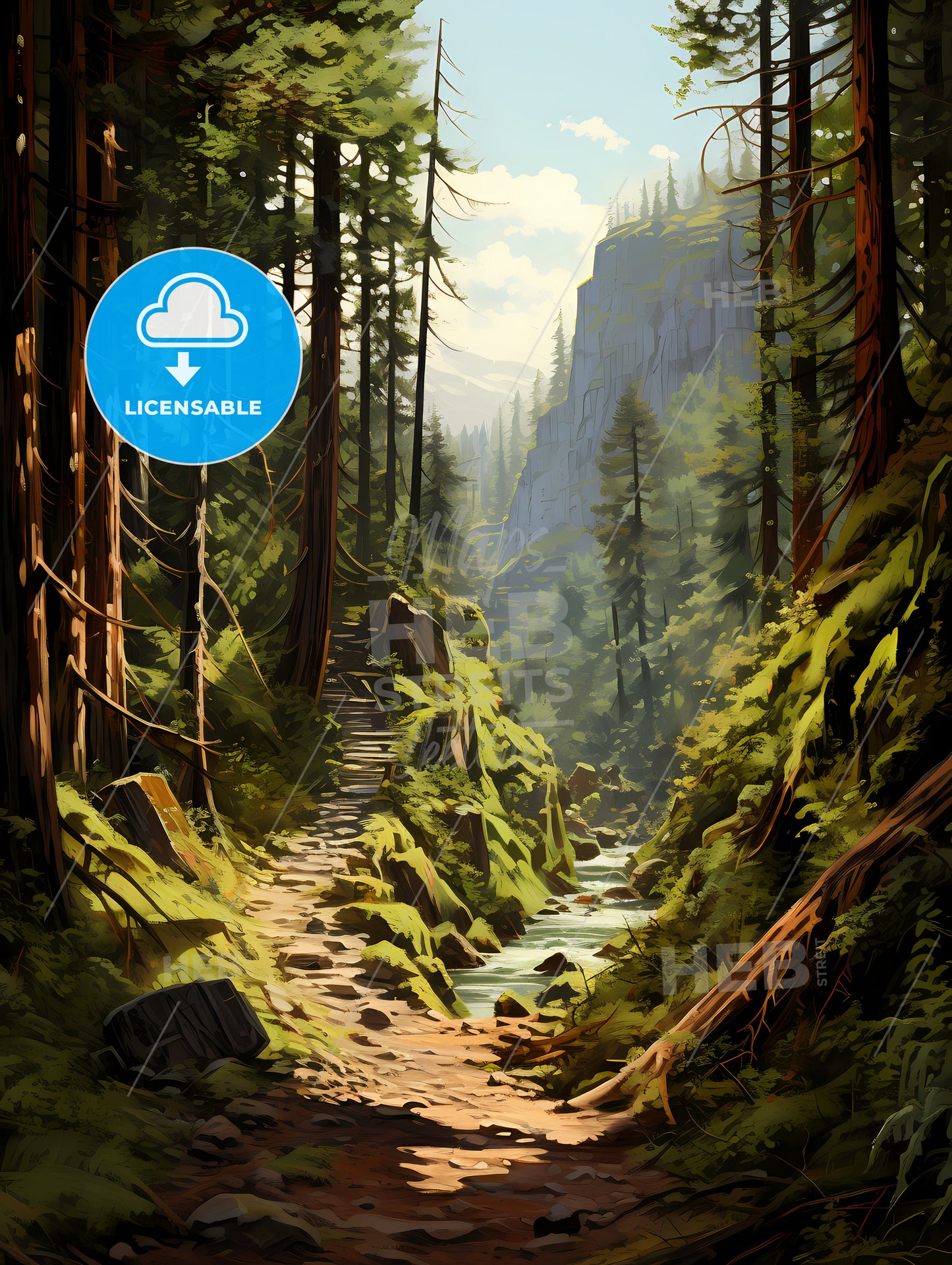 Redwood National Park, A Forest With A River And Trees