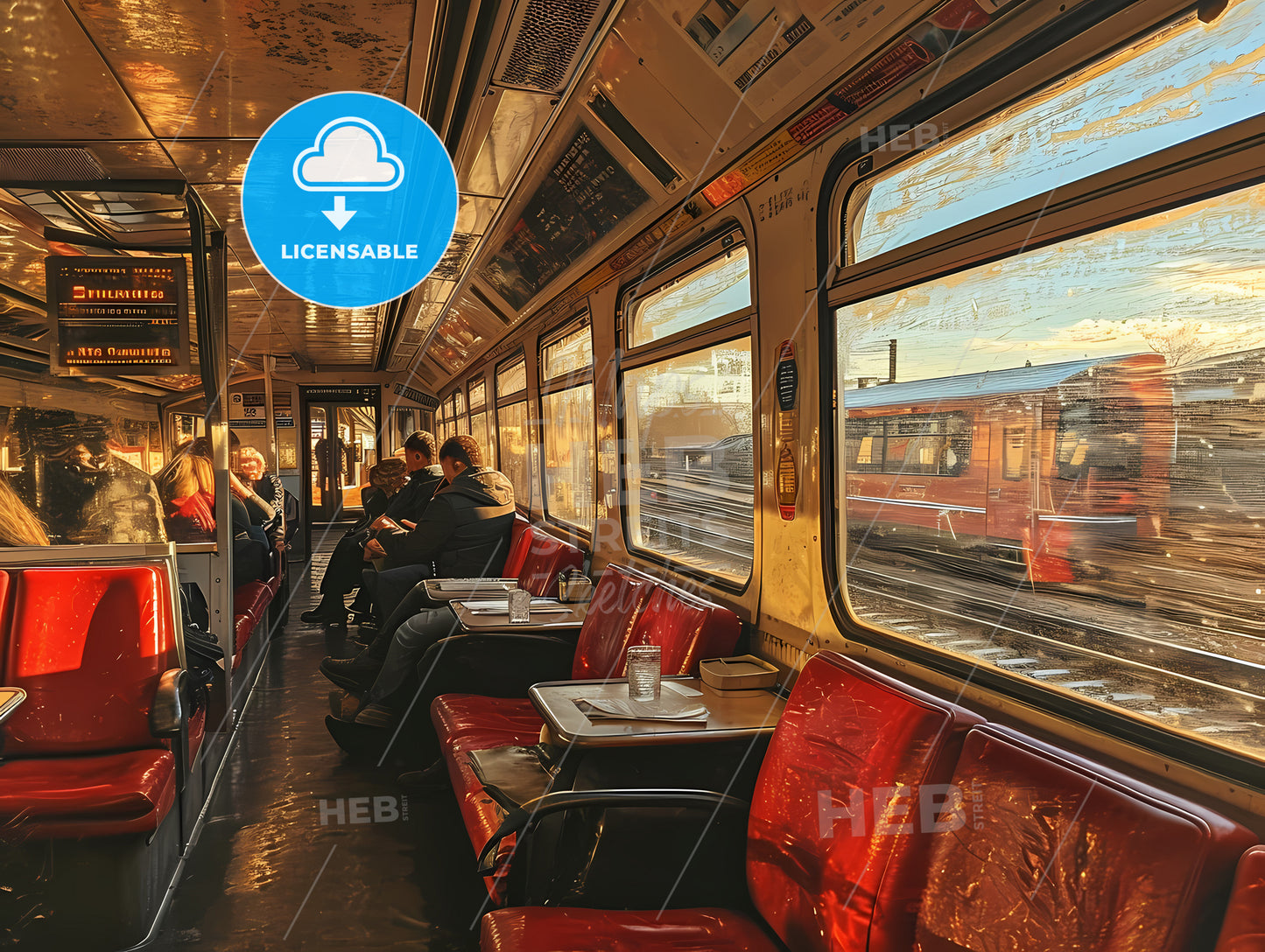 Passengers Sat Comfortably, People Sitting On A Train