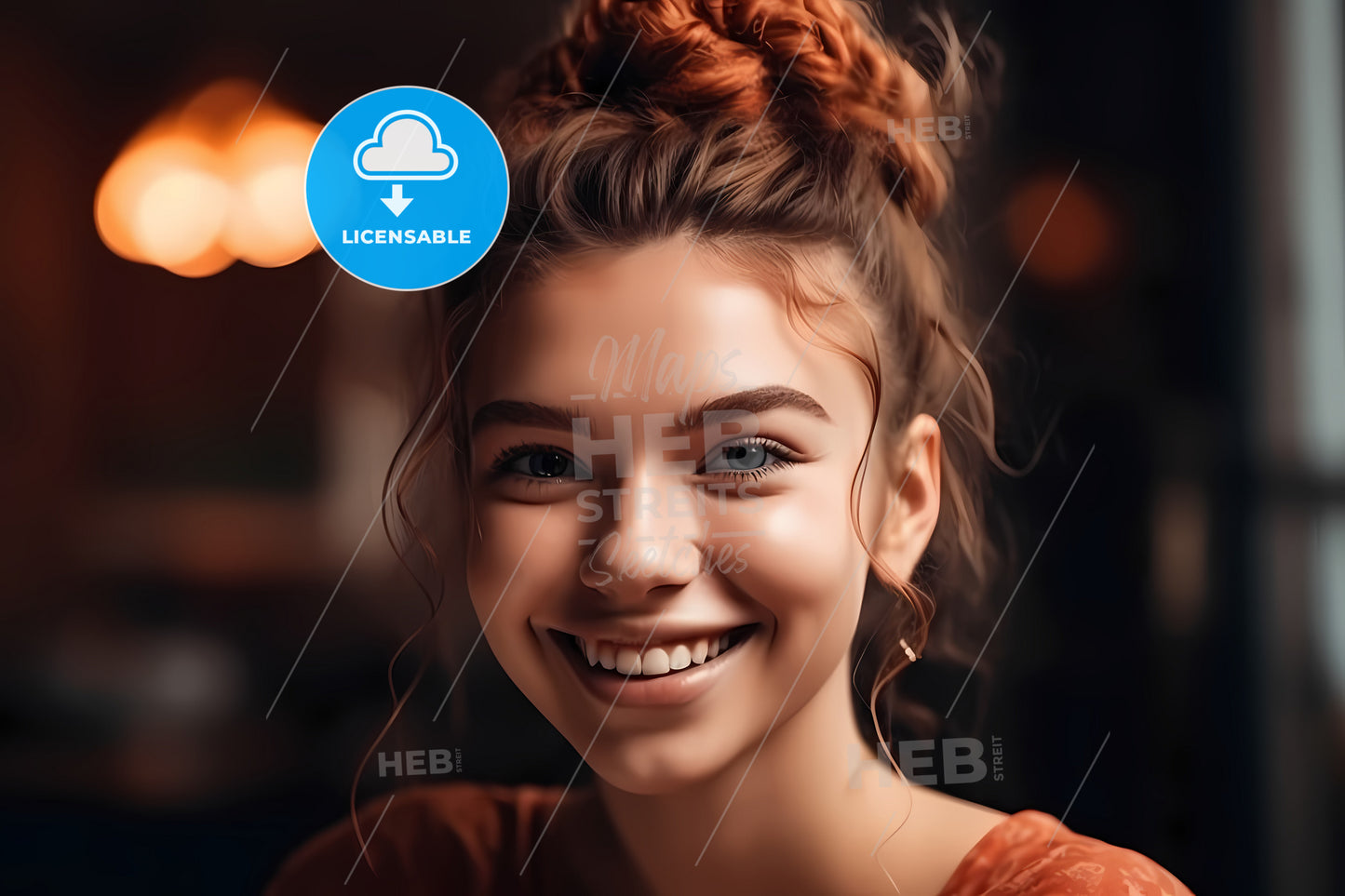 Happy Cheerful Caucasian Young Woman, A Woman Smiling At Camera