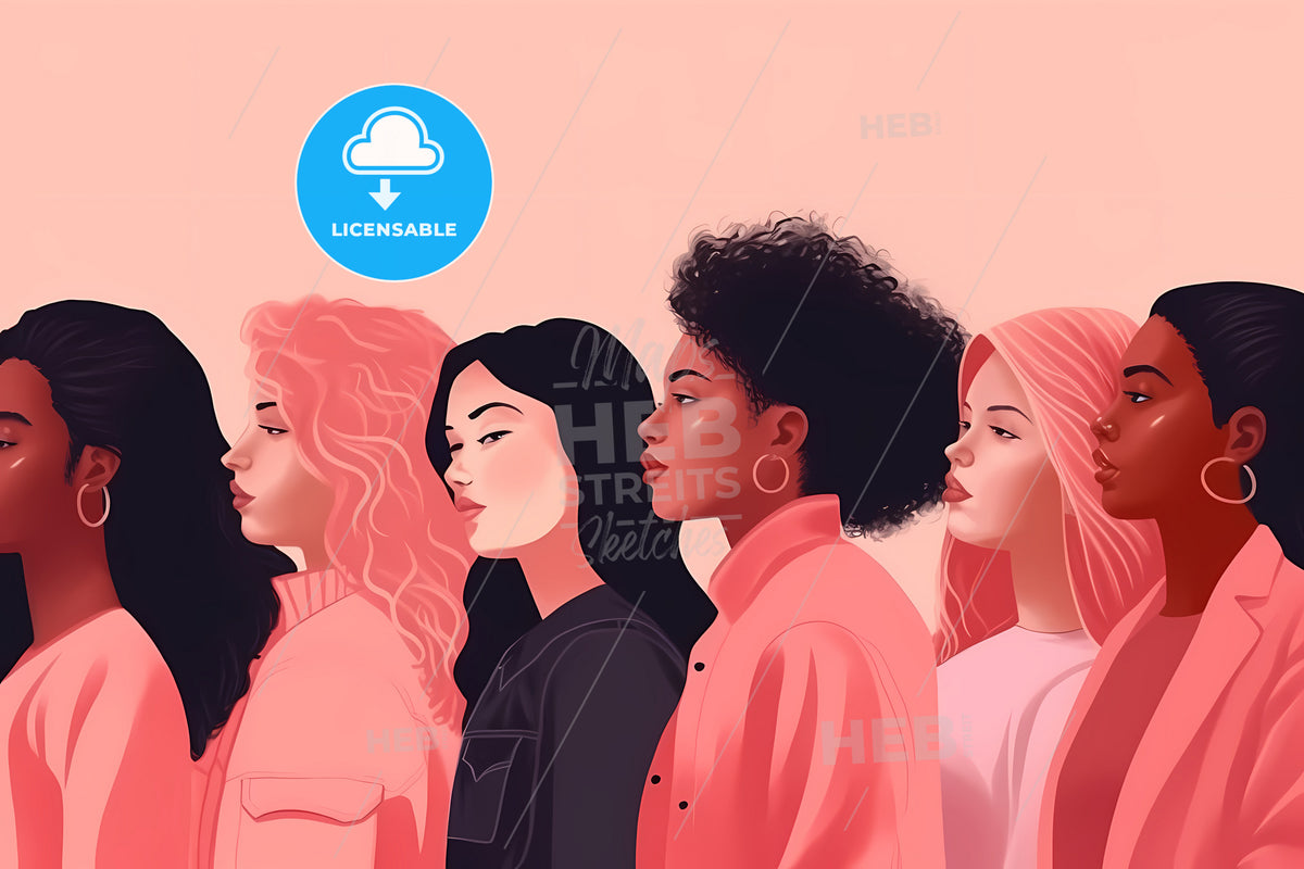 Group Of Women, A Group Of Women With Different Hair Styles