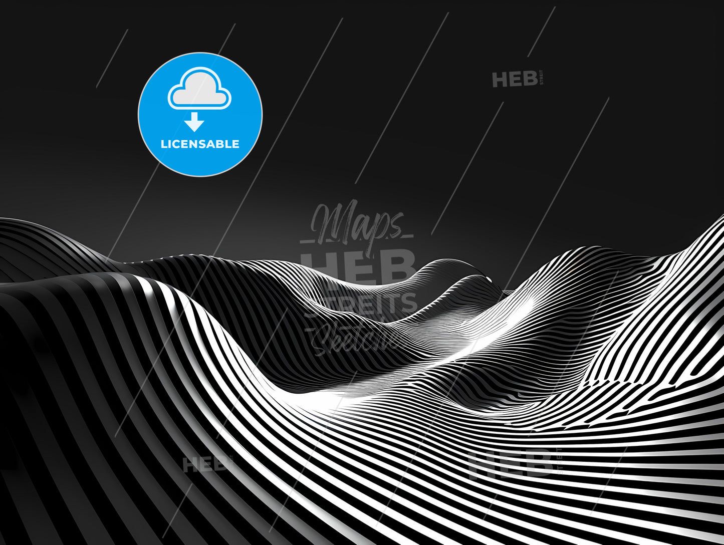 An Abstract Black And White Graphic Design, A Black And White Striped Surface