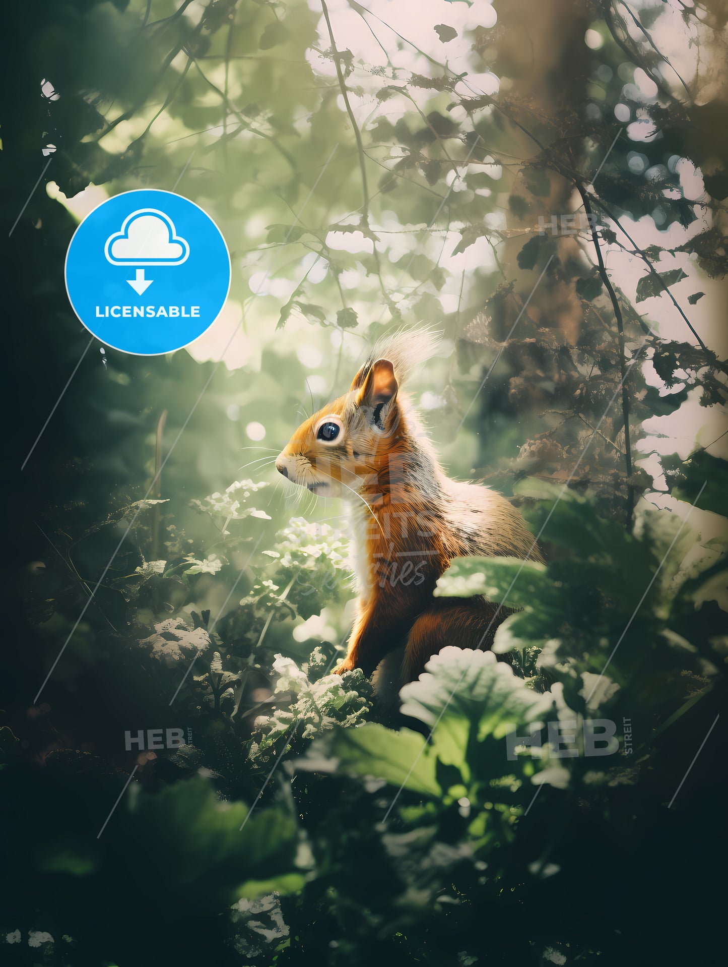 A Squirrel Scampers After Nuts, A Squirrel In The Woods