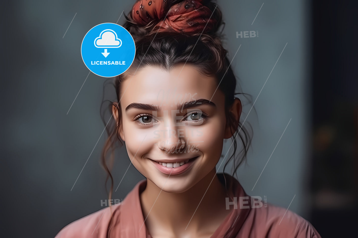 Happy Cheerful Caucasian Young Woman, A Woman Smiling At The Camera
