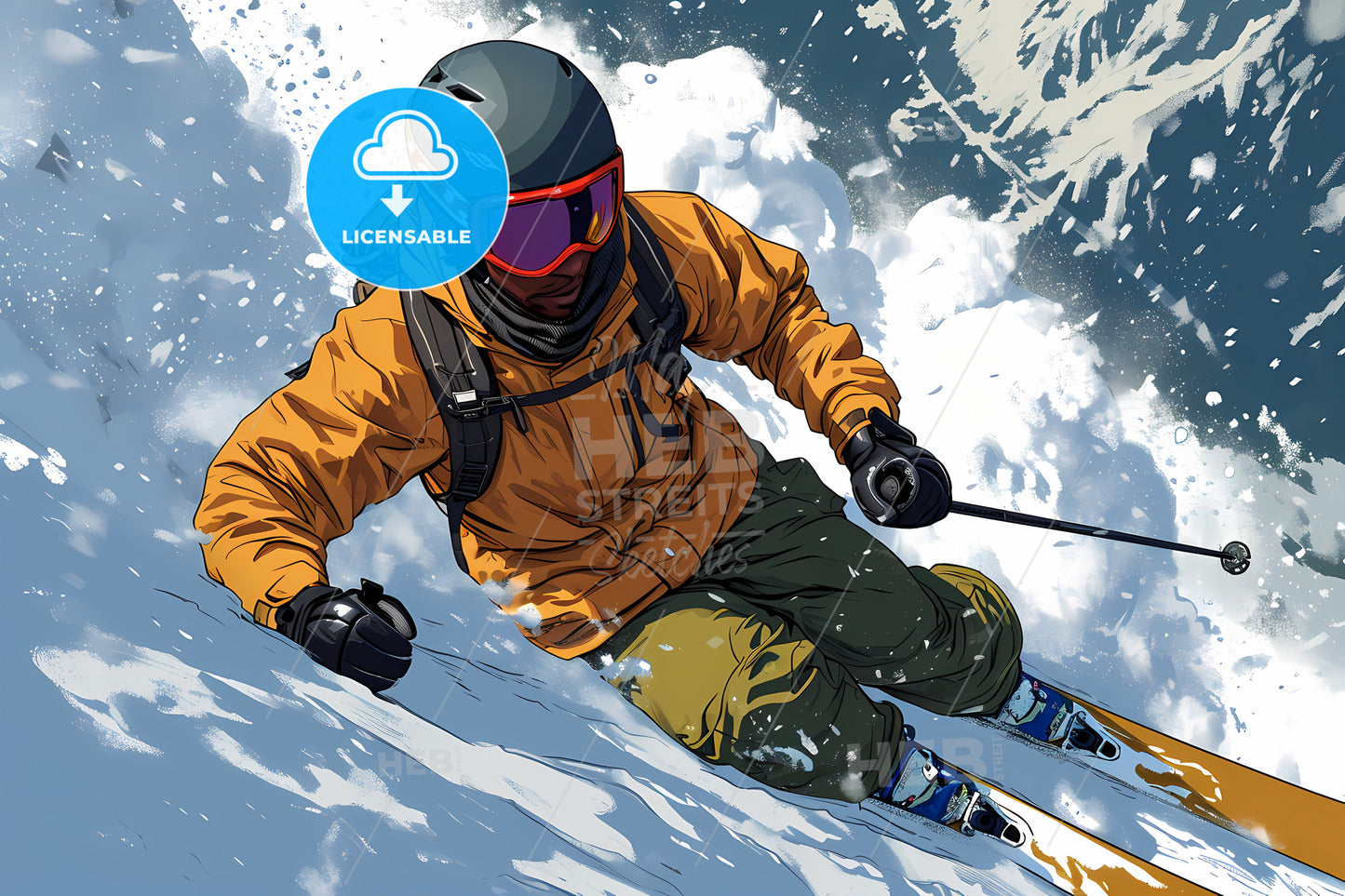 Black Man Skiing, A Person Skiing Down A Mountain