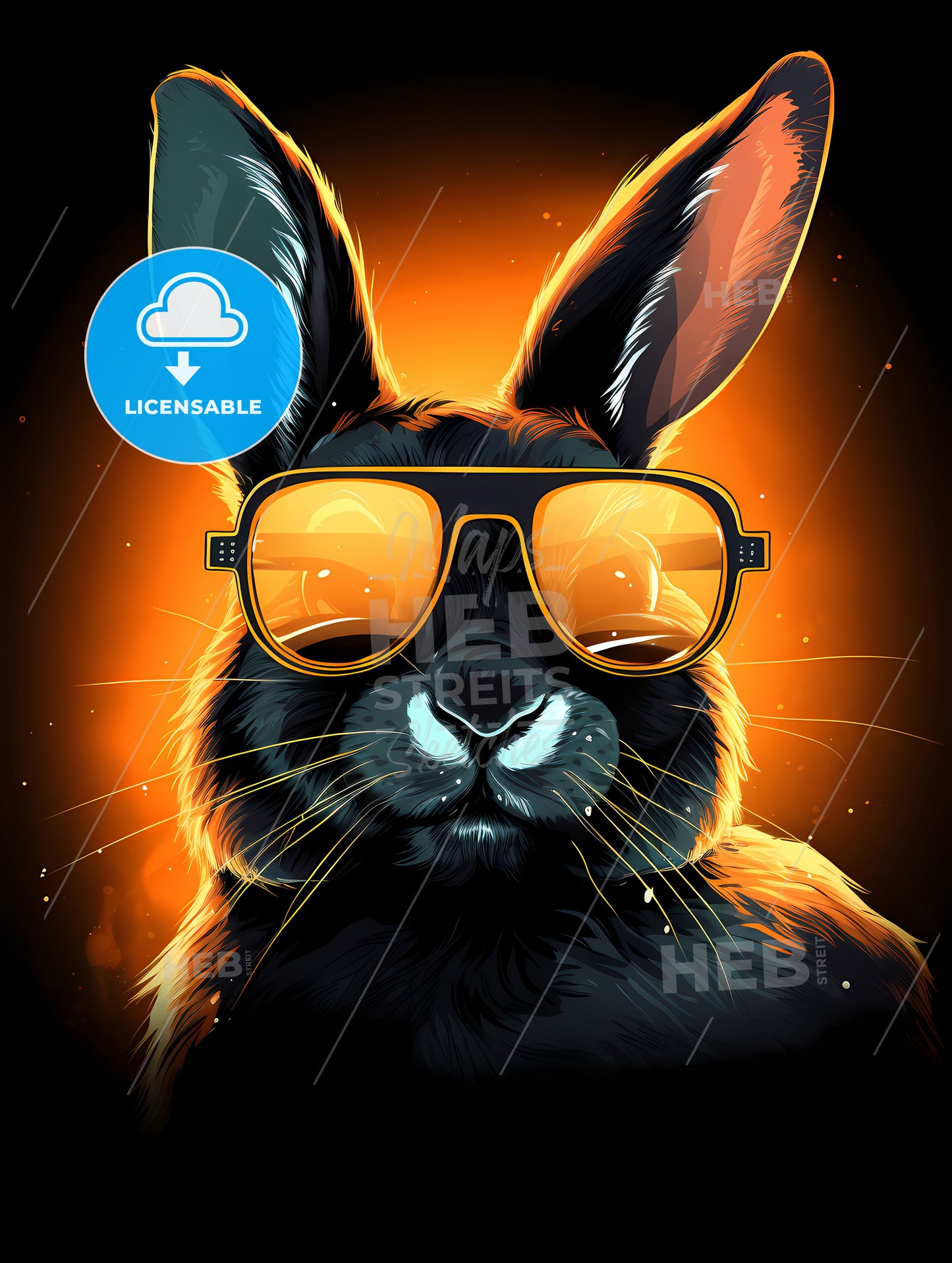 A Rabbit Wearing Dark Glasses, A Rabbit Wearing Sunglasses