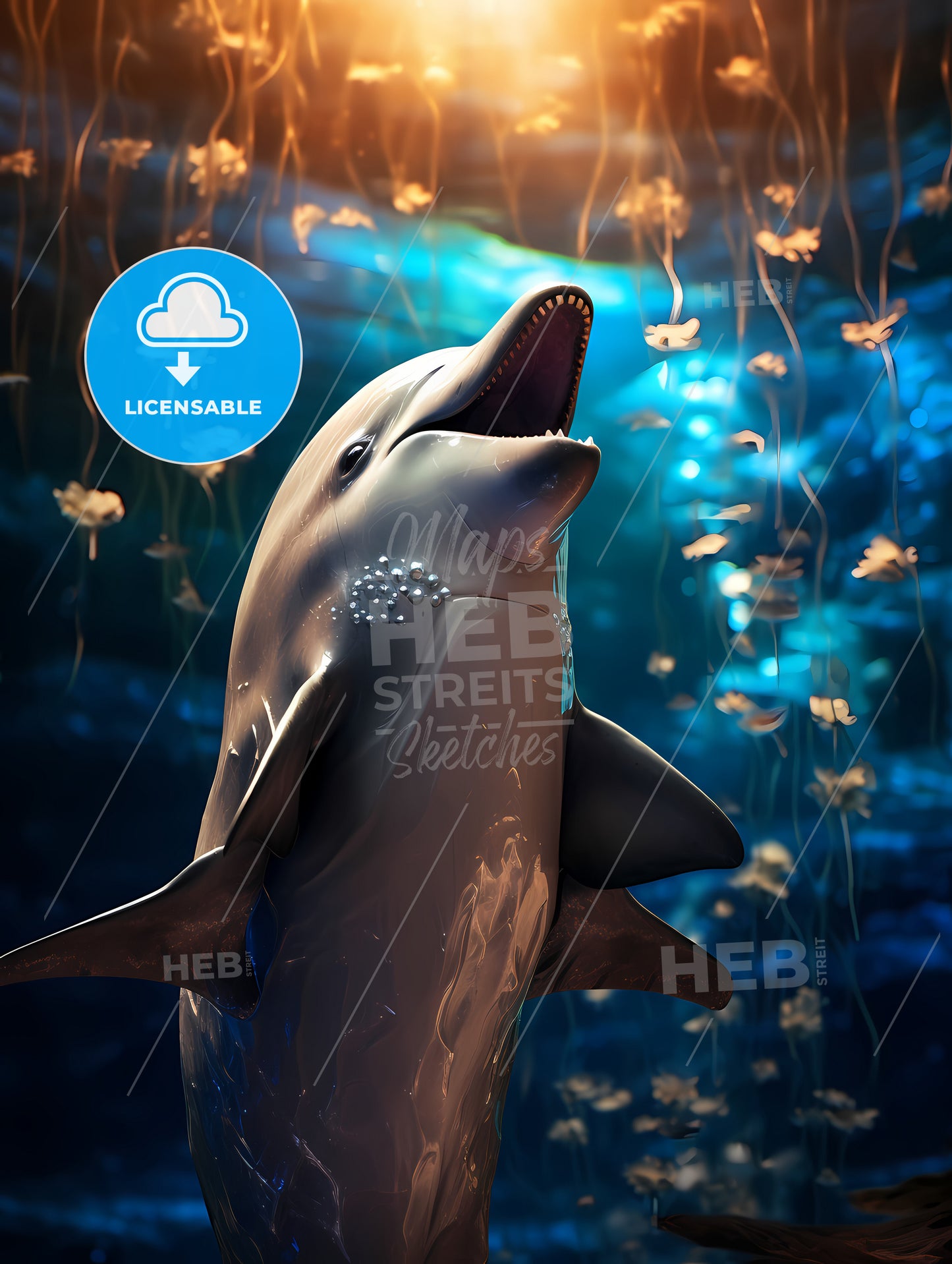 A Singing Dolphin, A Dolphin With Pearls On Its Head