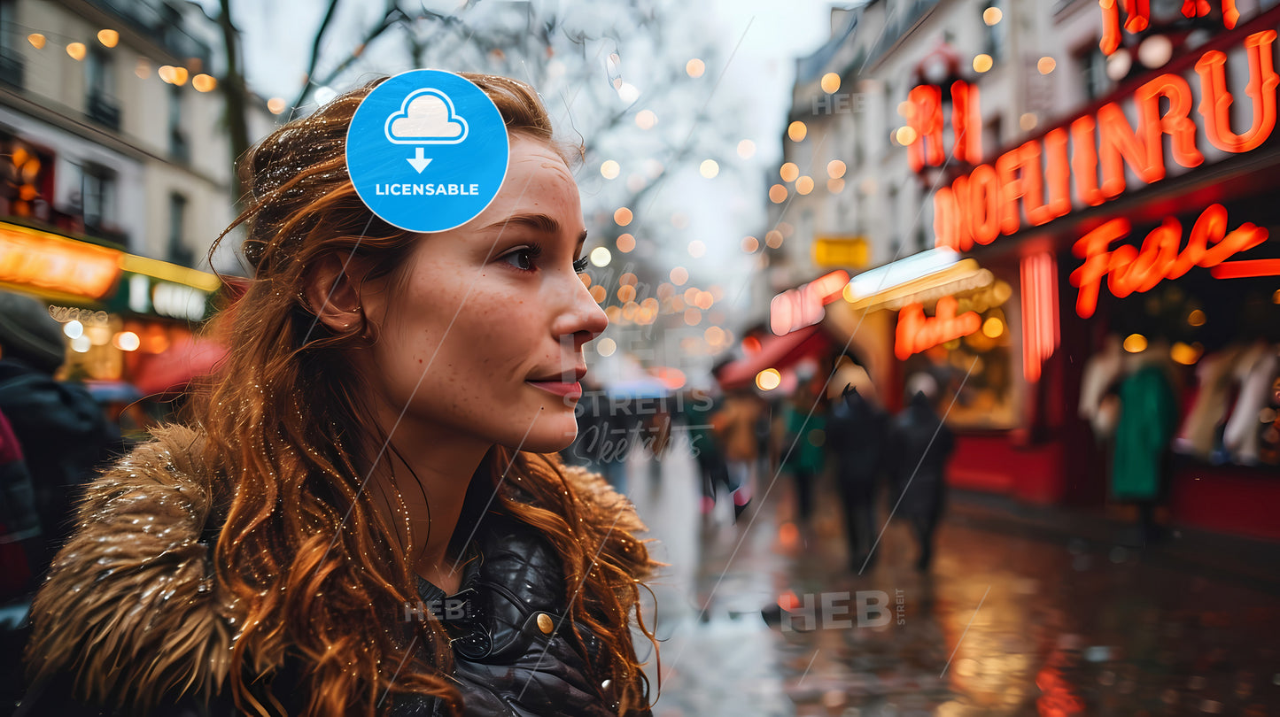 Une Lofi Girl Regardant, A Woman In The Rain