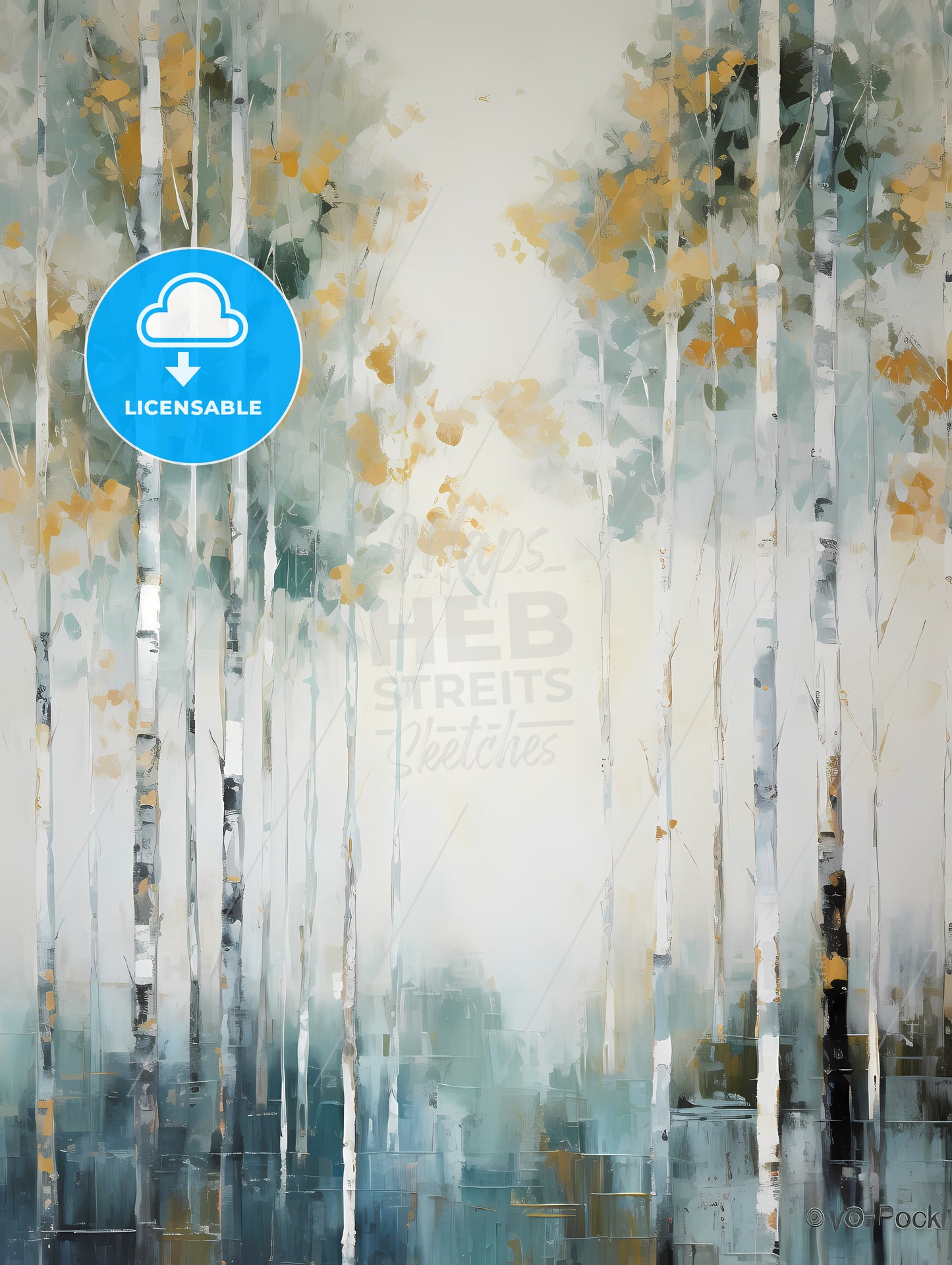 Painted Forest Of Trees In White, A Painting Of Trees In A Forest