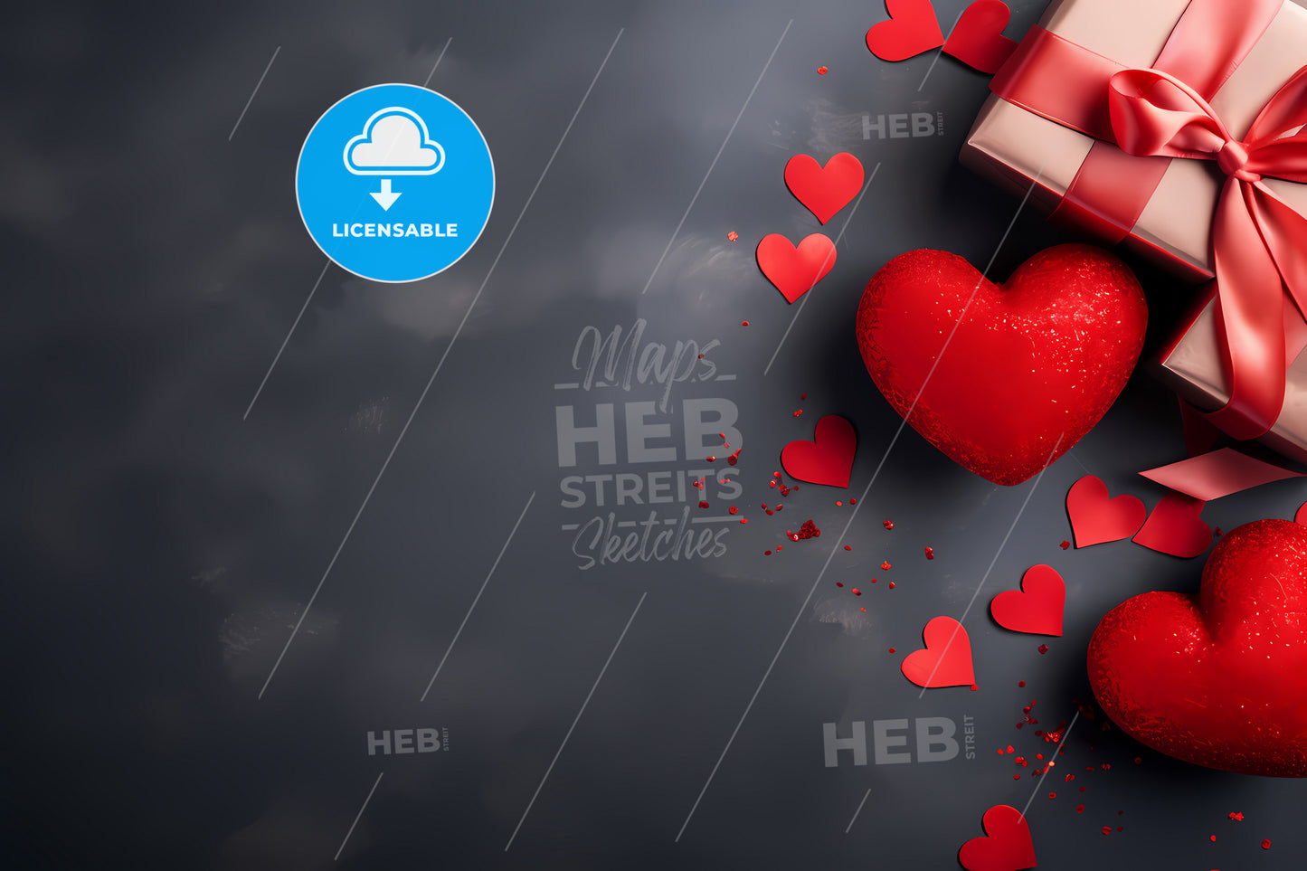 Happy Valentines Day, A Heart And Gift Boxes