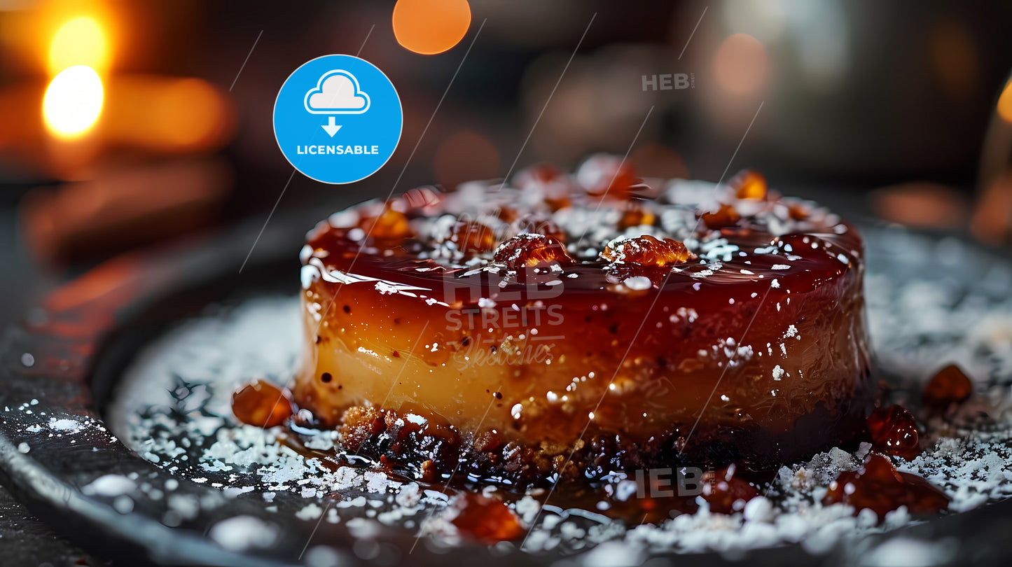 Very Thick Caramel Jam With Sea-Salt, A Close Up Of A Dessert