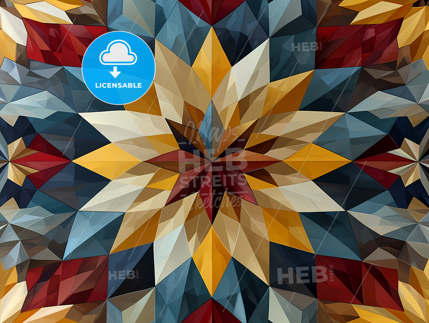 Geometric Patterns In Old Retro Style, A Colorful Star Shaped Pattern