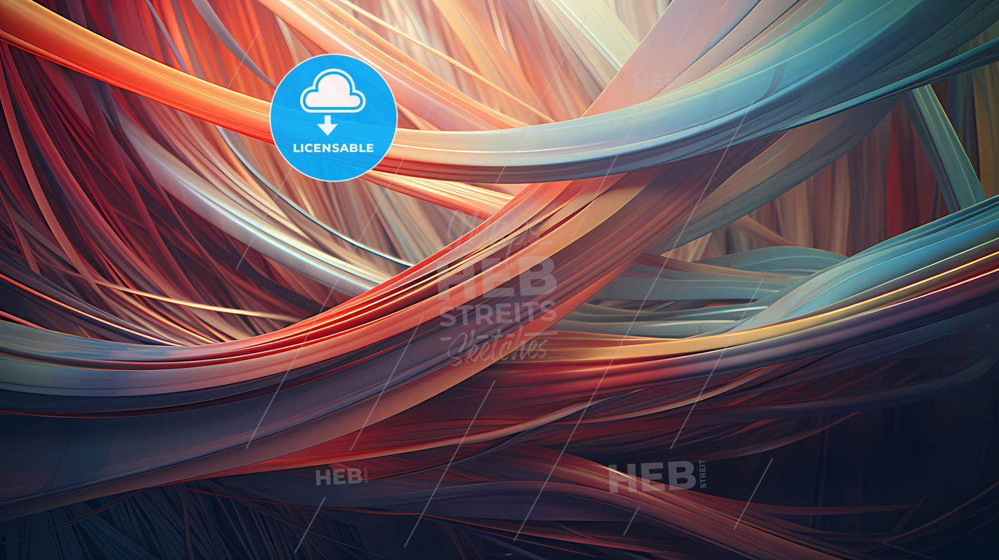 An Abstract Art Installation, A Colorful Lines In A Bunch