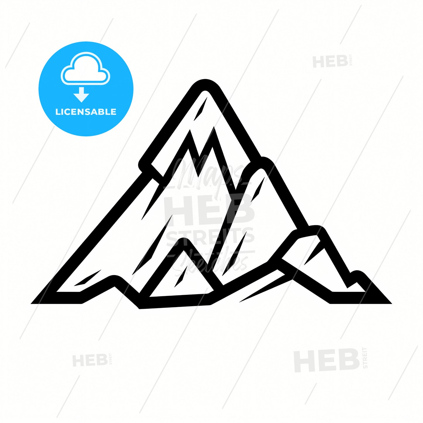 A Mountain, A Black And White Drawing Of A Mountain