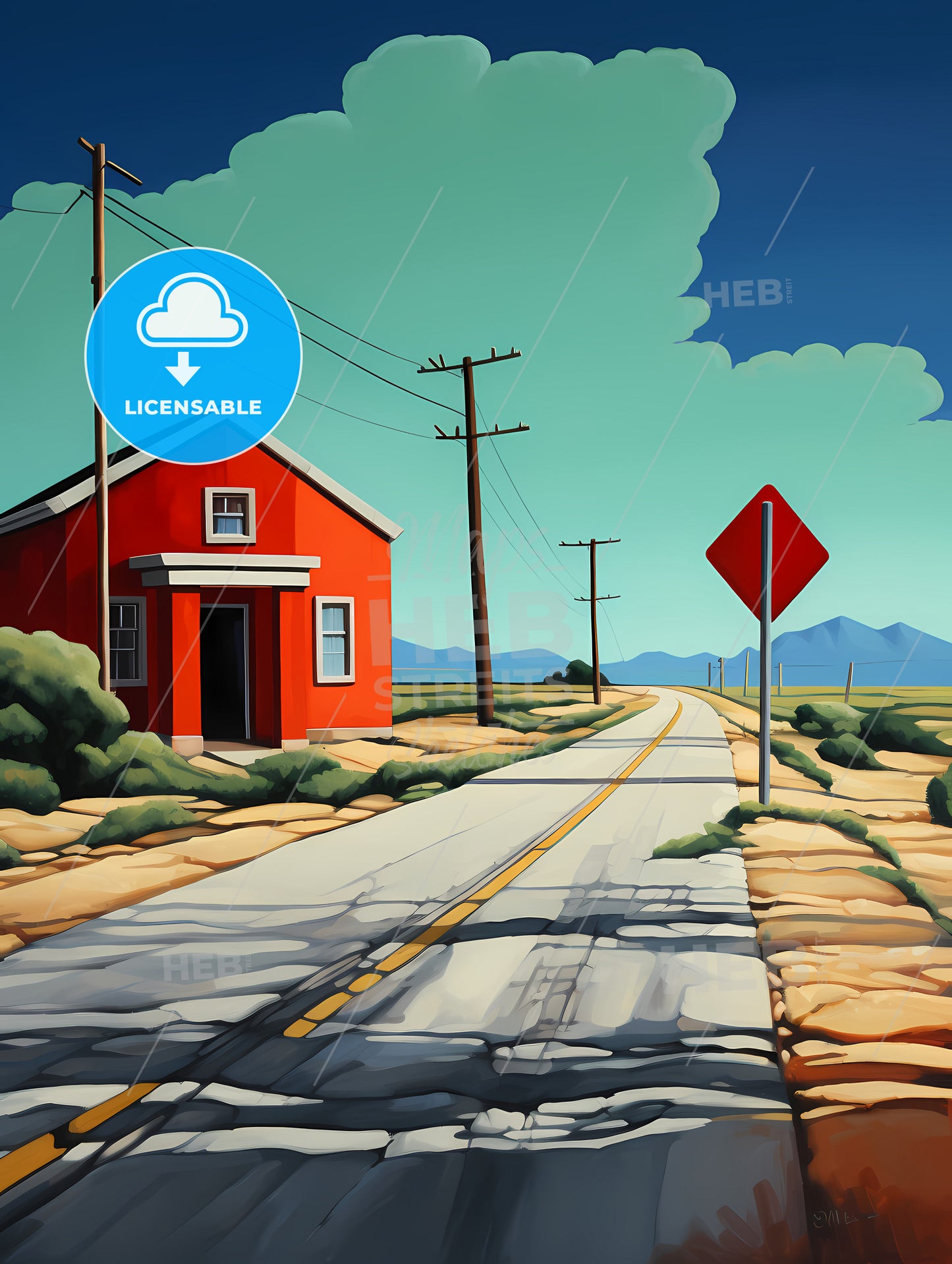 End Of The Road, A Red House On A Road