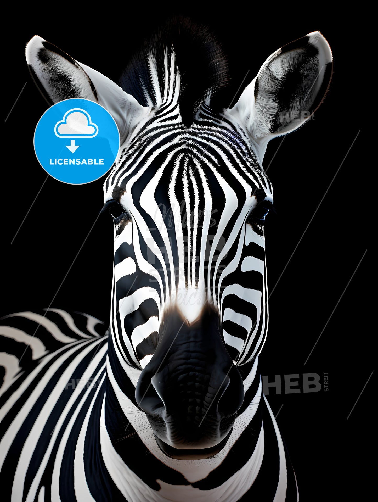 A Black And White Zebra, A Close Up Of A Zebra
