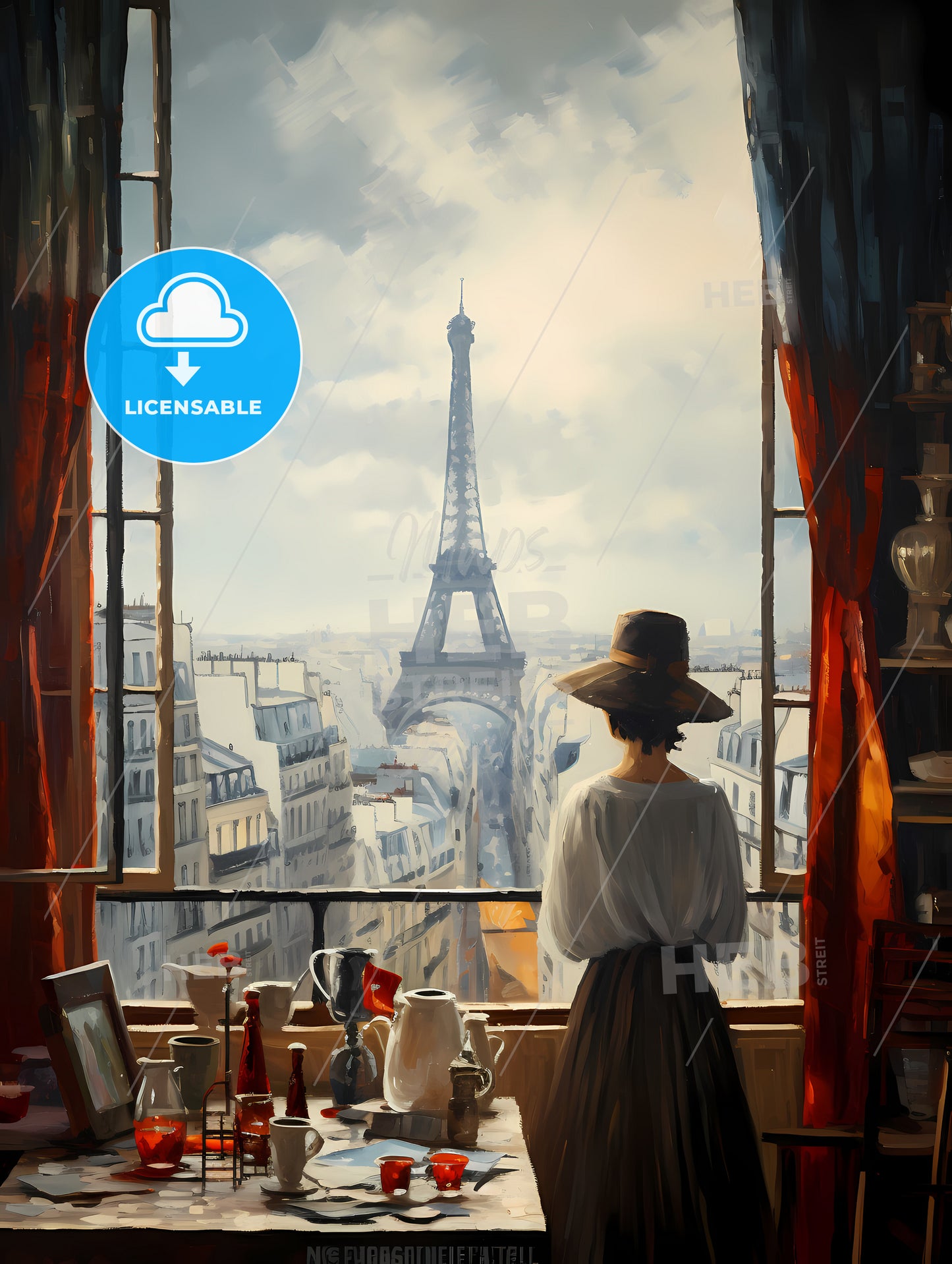 If Picasso Was A Photographer, A Woman Looking Out A Window At The Eiffel Tower