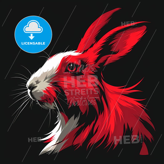 Jackalope Sport Logo, A Red And White Rabbit