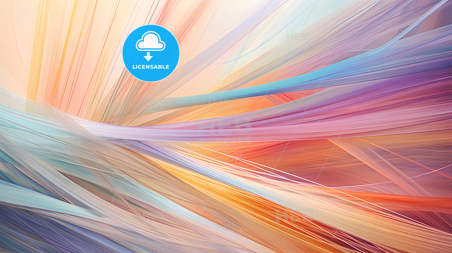 An Abstract Art Installation, A Colorful Lines In A Light