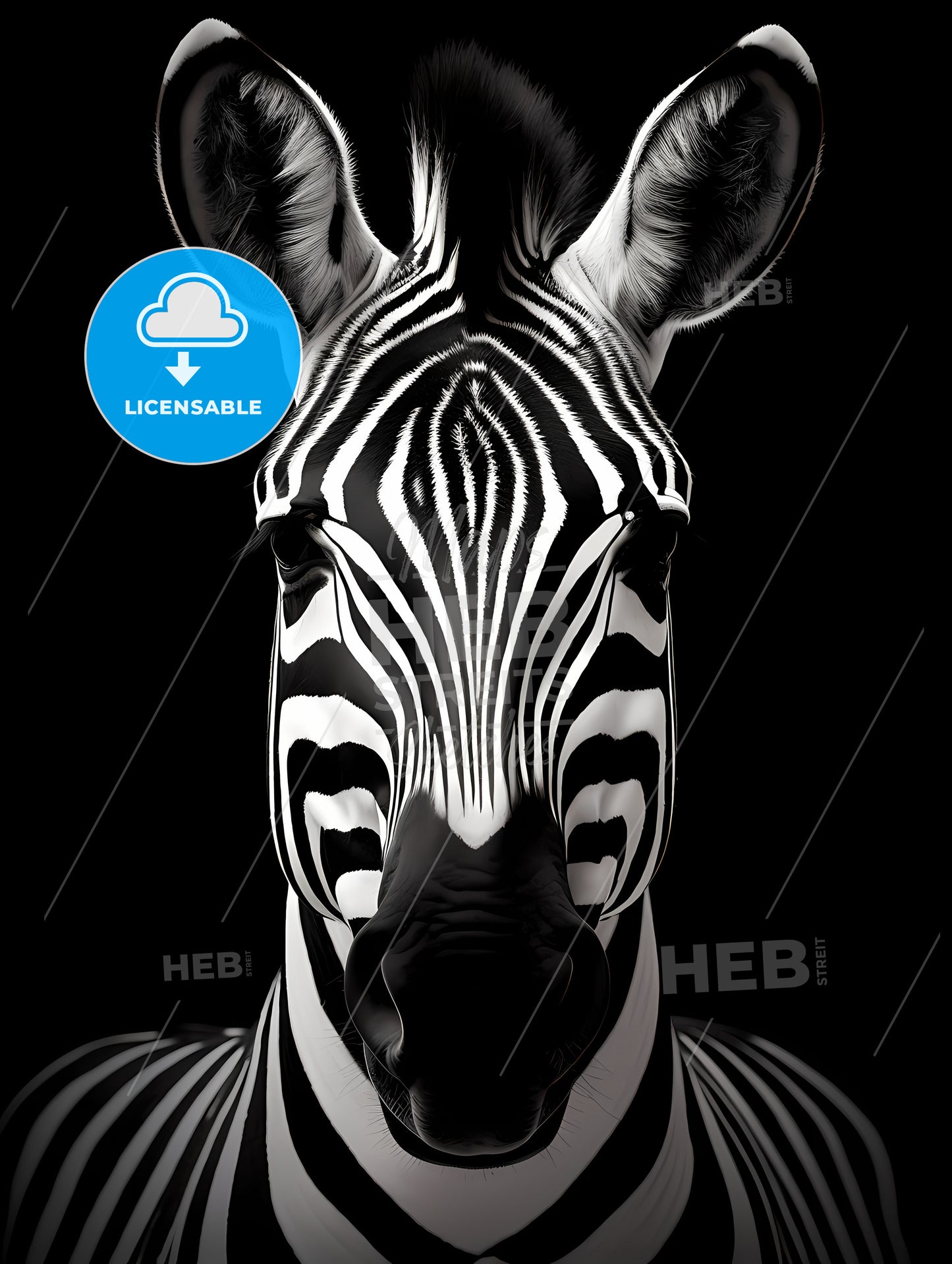 A Black And White Zebra, A Close Up Of A Zebra