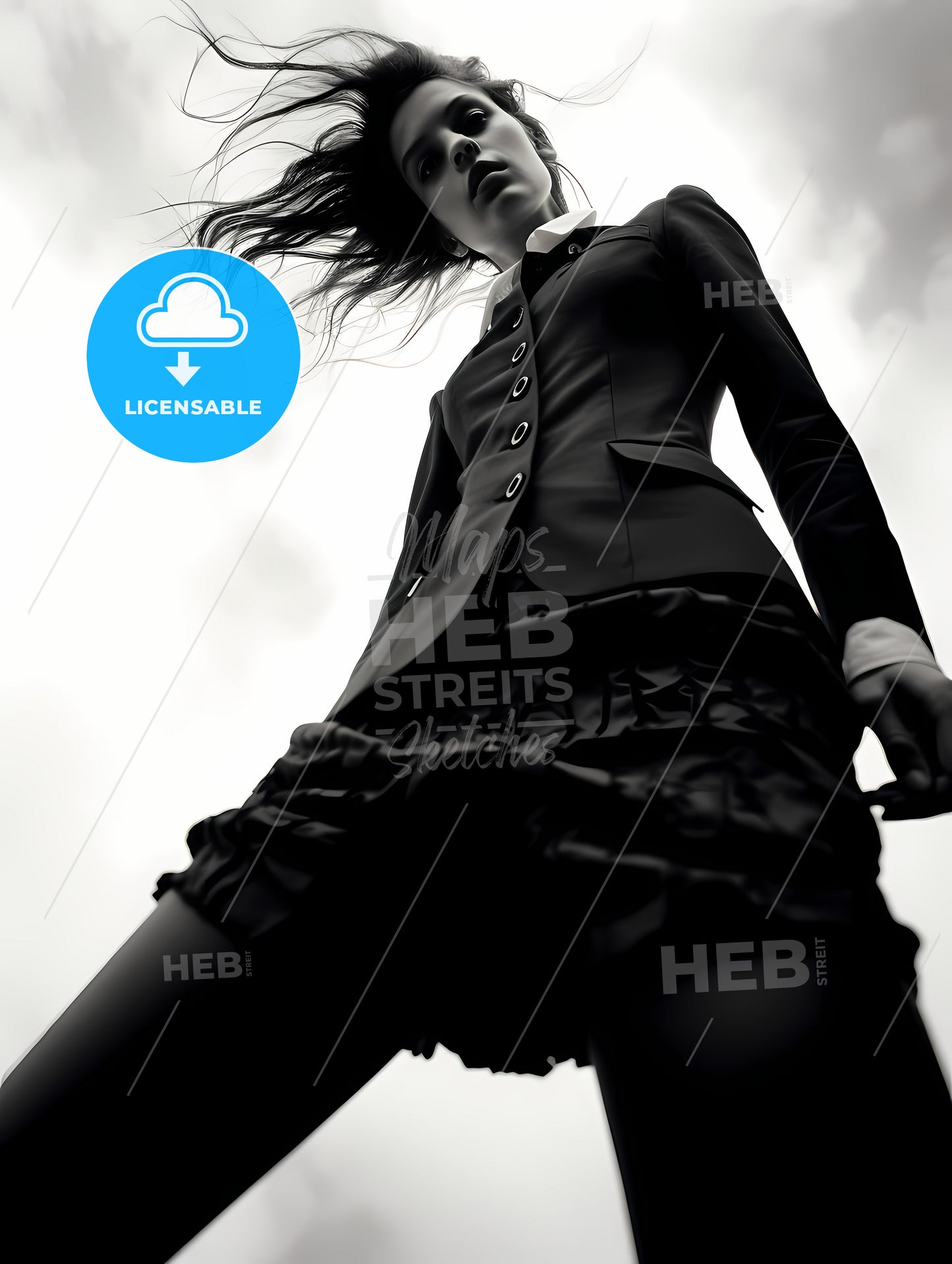 Girl Model Shooting Low Angle Shot, A Woman Posing For A Picture