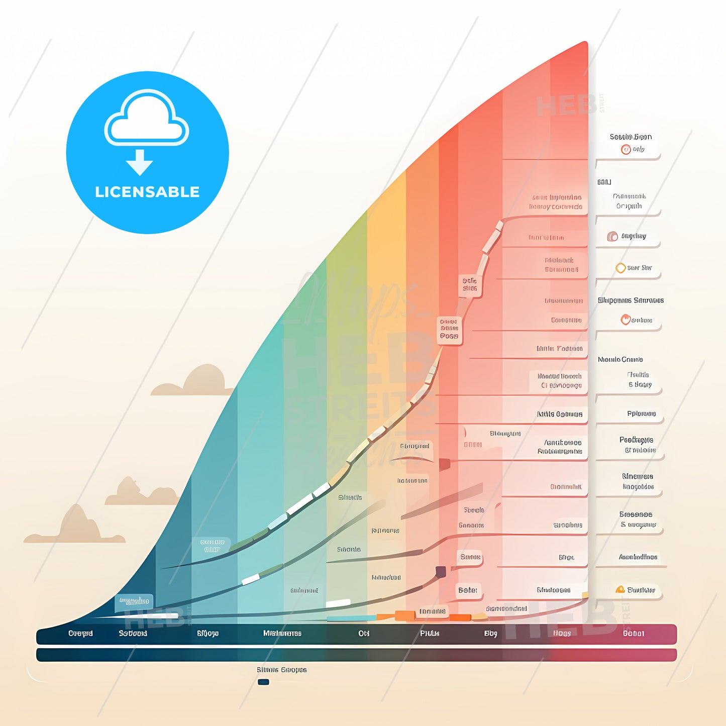 Beyond Scrum Team, A Rainbow Colored Chart With Different Colored Lines