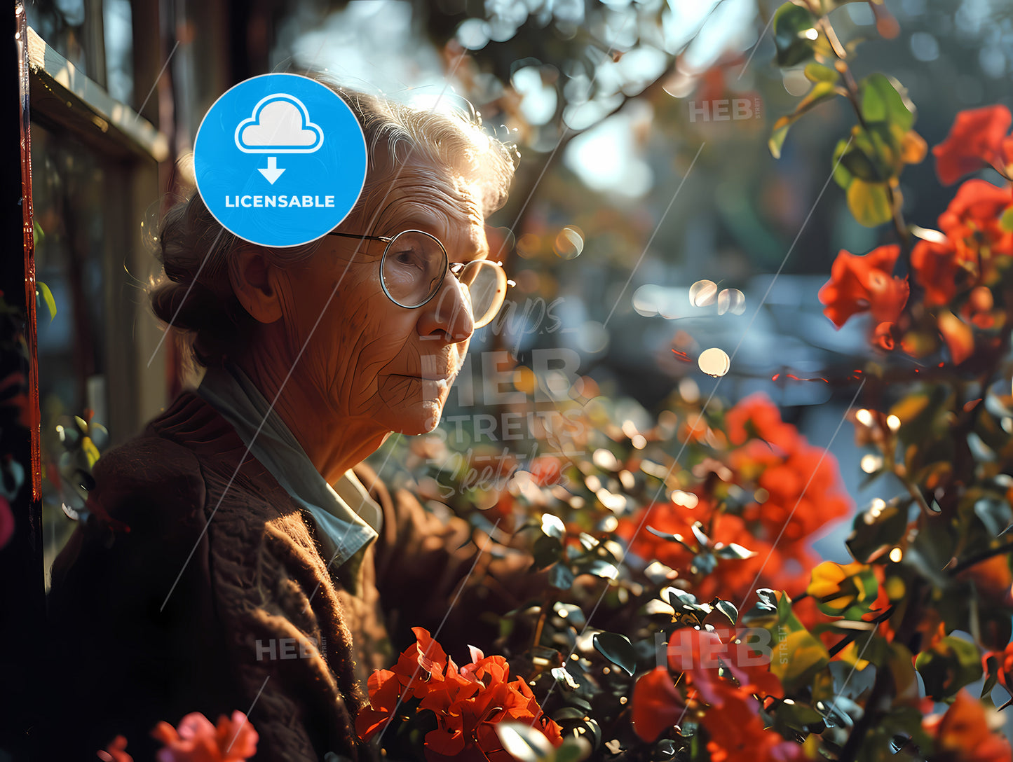An Analogue Over The Shoulder Shot, An Old Woman Looking Out A Window