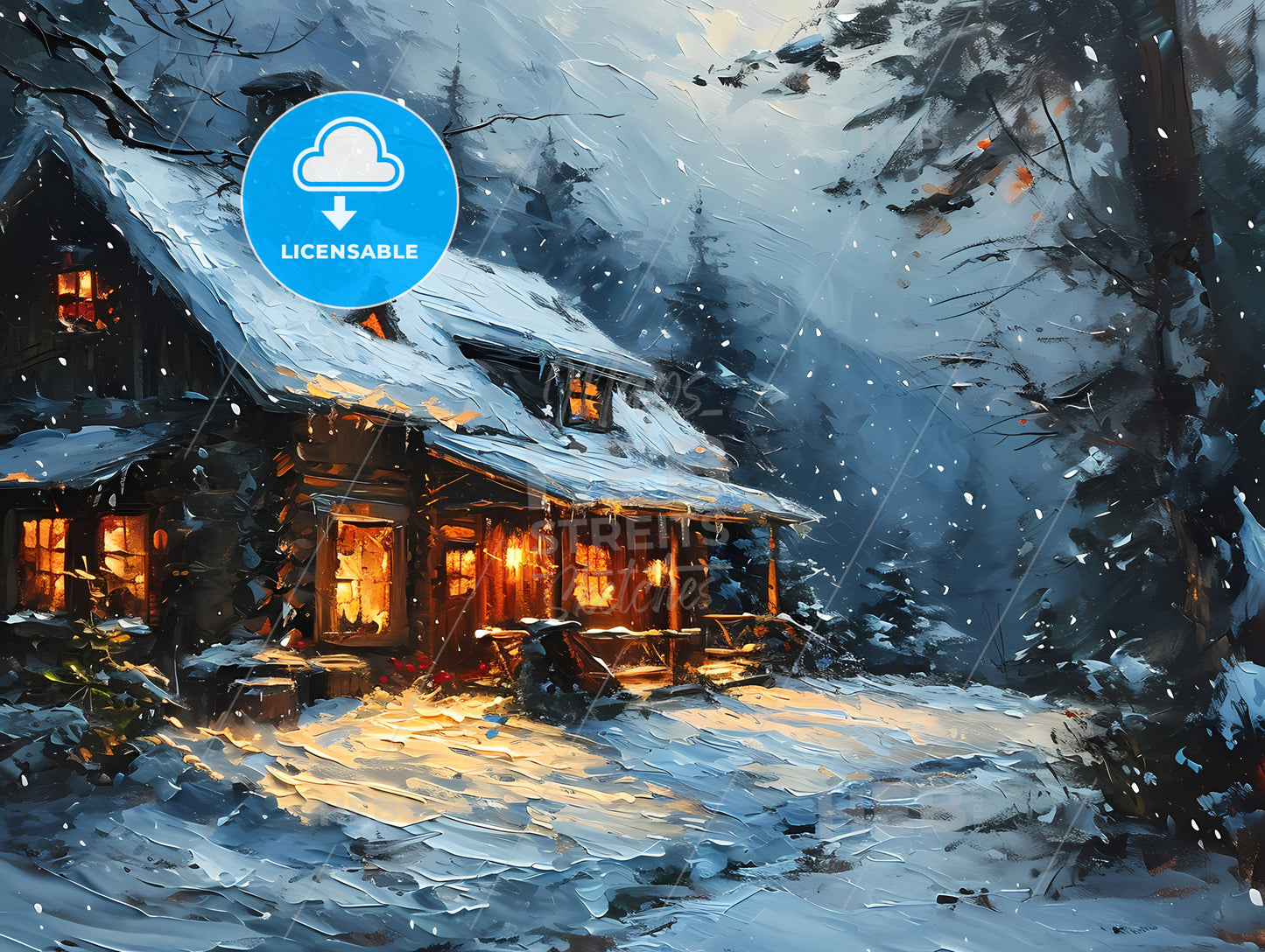 In The Snowy Evening The Coffee Table, A House In The Snow