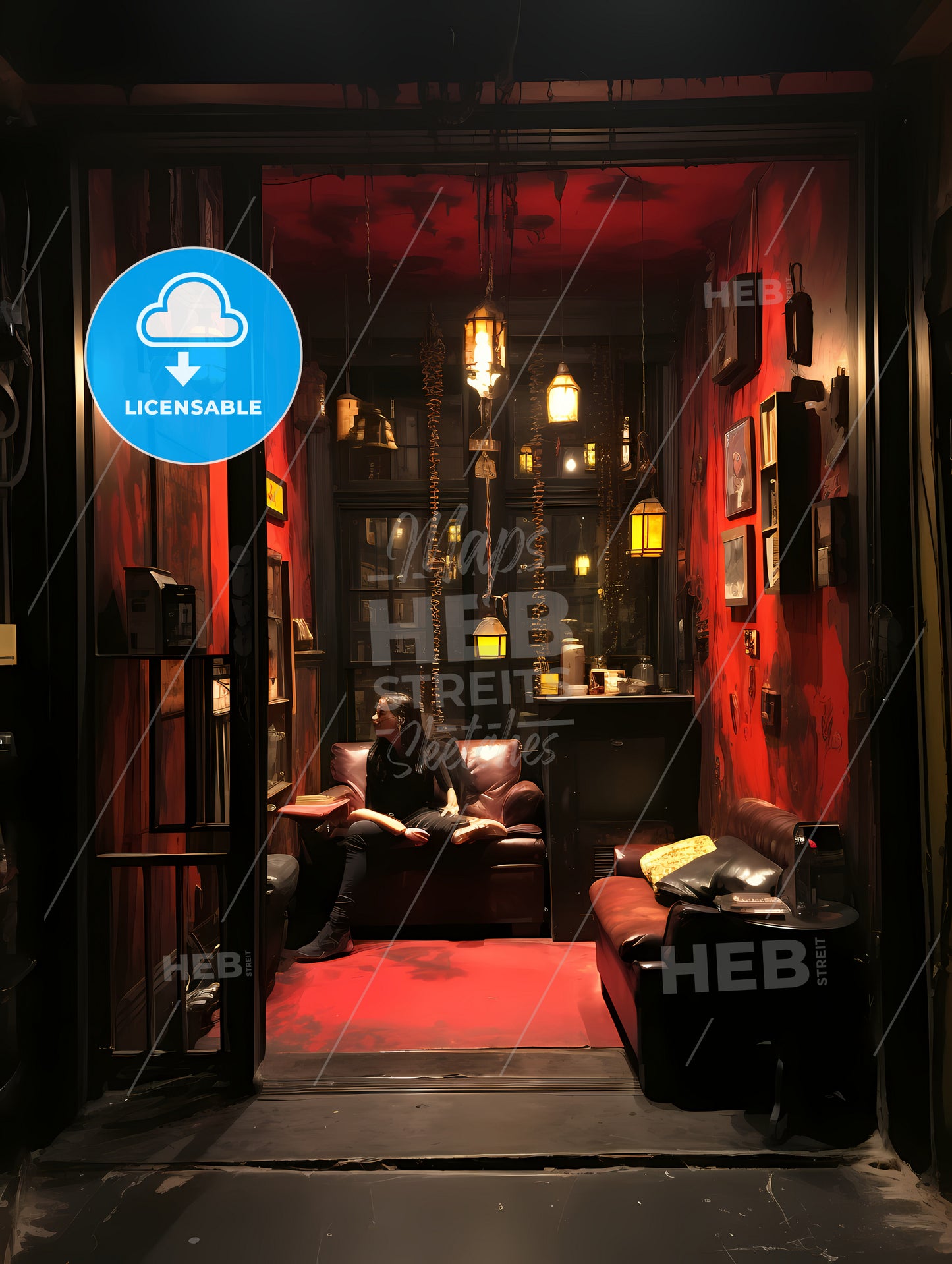 Person A New Kind Of Woman, A Woman Sitting On A Couch In A Room With Red Walls