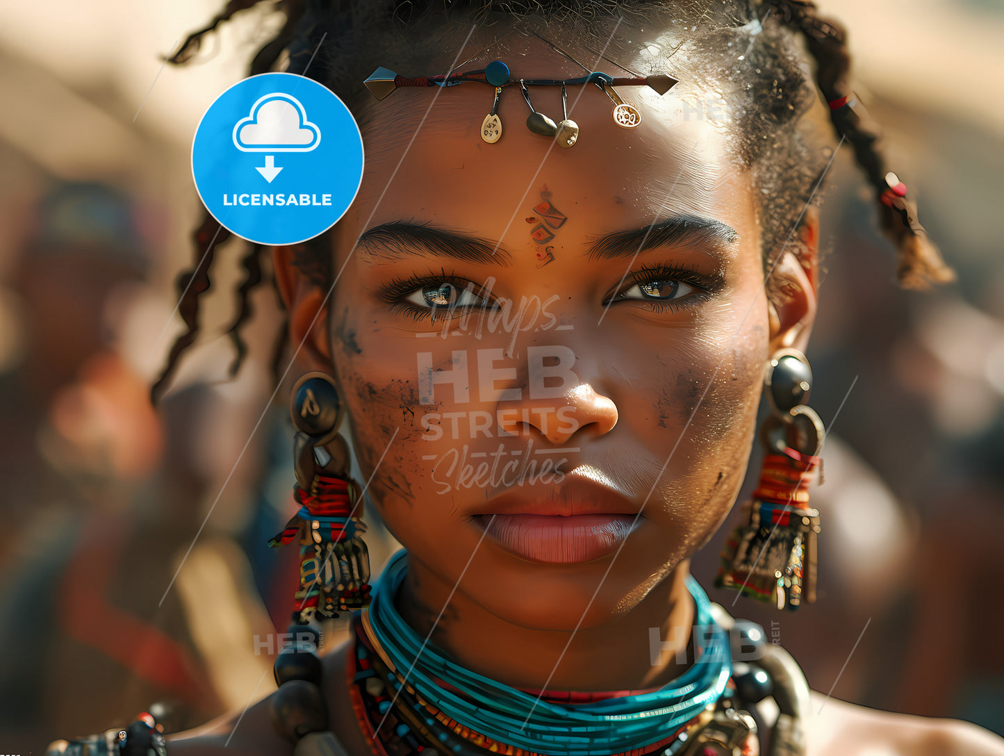 A Tribe A Beautiful Women Called Amazons, A Woman With A Necklace And Earrings