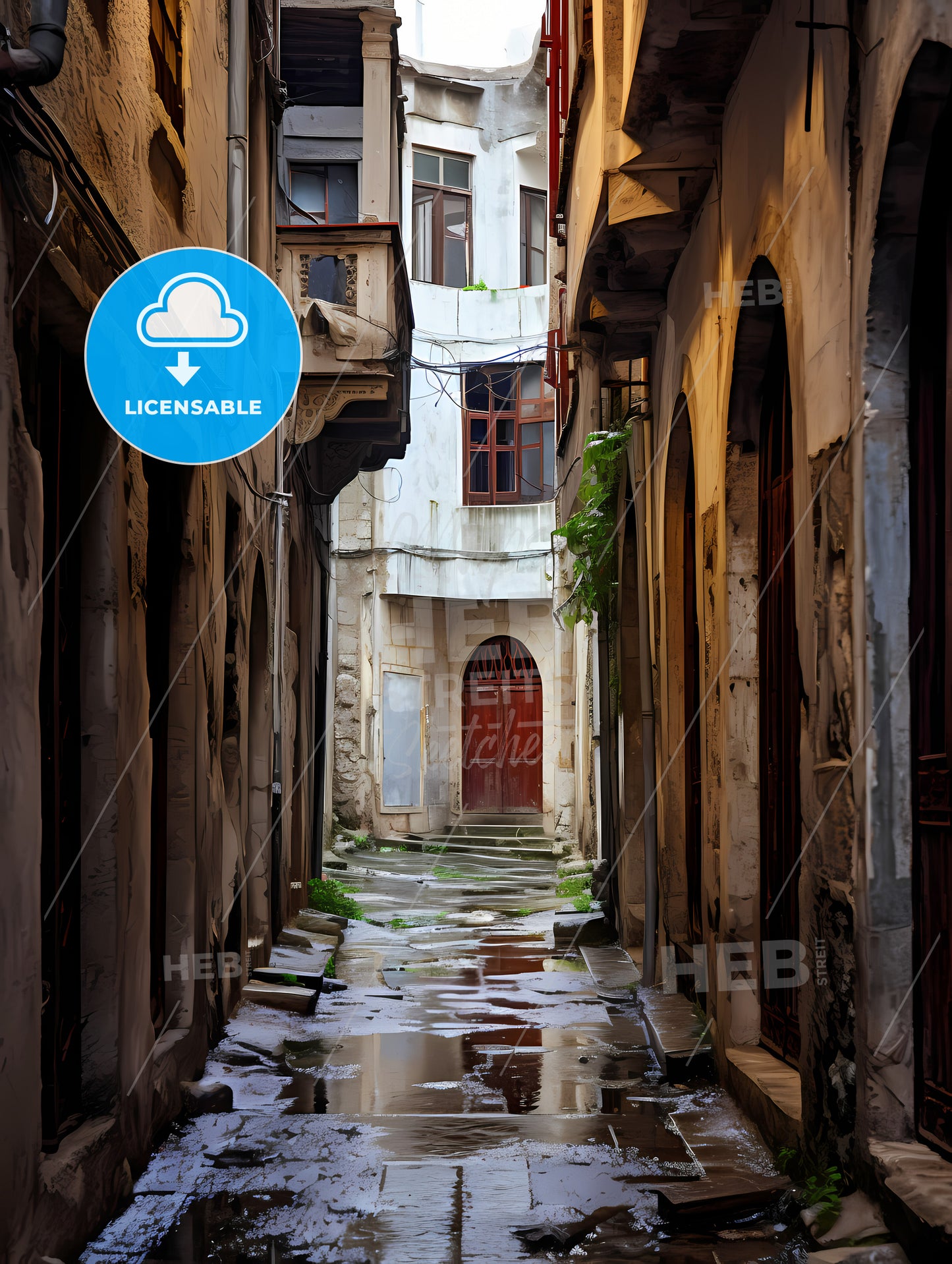 Narrow Street Ottoman Architecture, A Narrow Alley Between Buildings