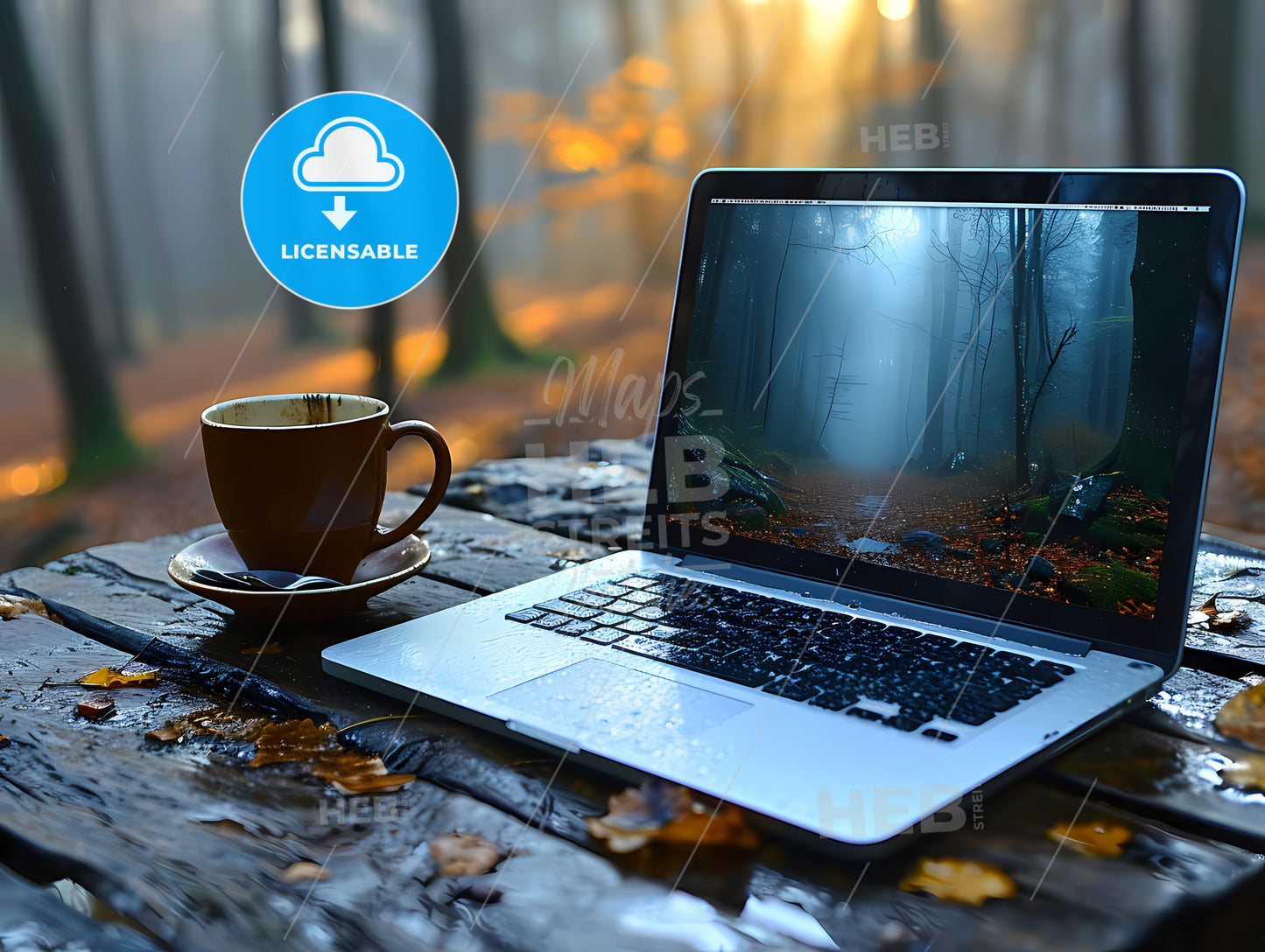 Simply Web Design Minimalist, A Laptop And A Cup Of Coffee On A Table