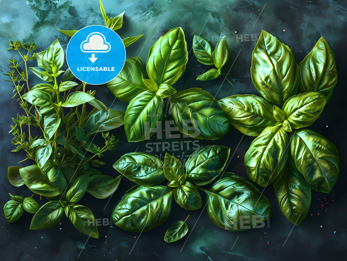 Mediterranean Herbs, A Group Of Green Leaves