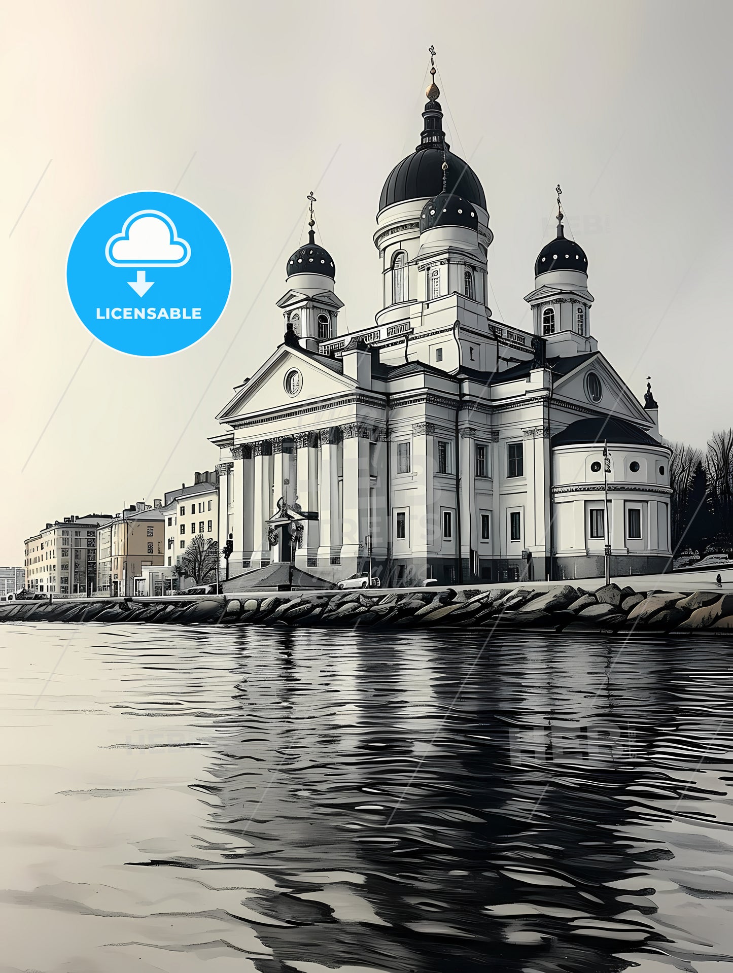 Helsinki Capital Of Finland, A Building With A Cross On The Top