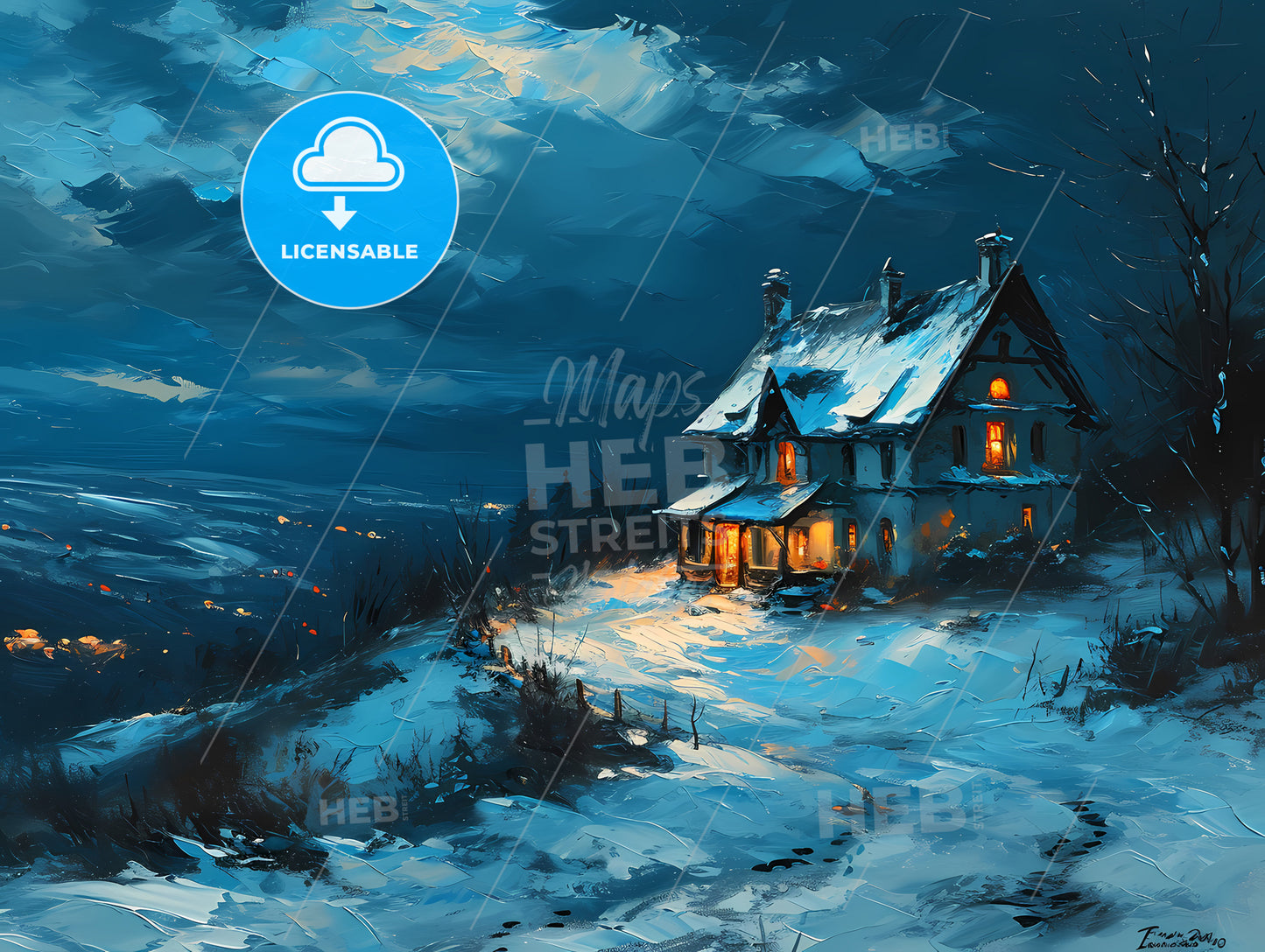 In The Snowy Evening The Coffee Table, A House In The Snow