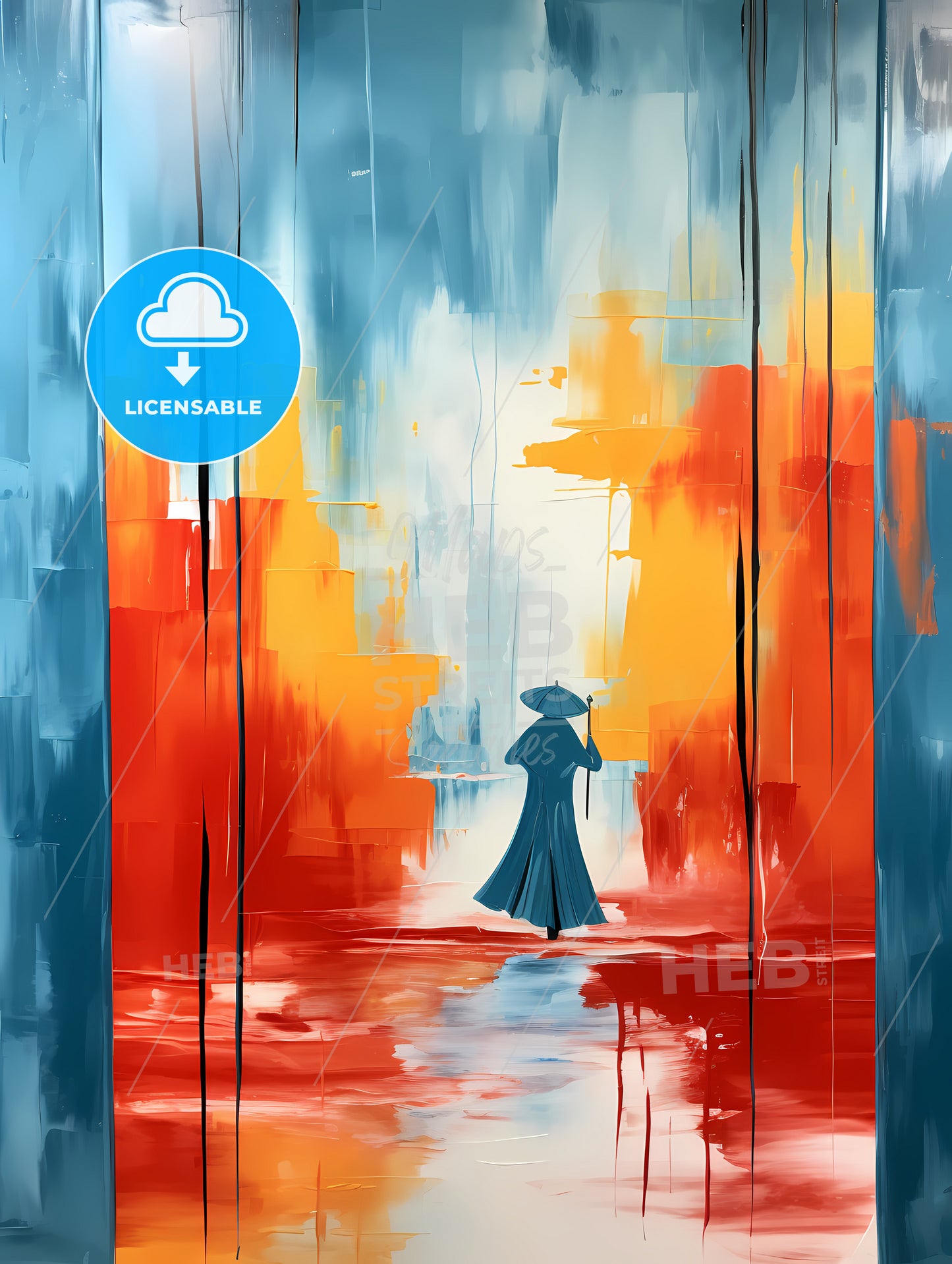 Person A New Kind Of Woman, A Painting Of A Woman Walking In A Colorful Room