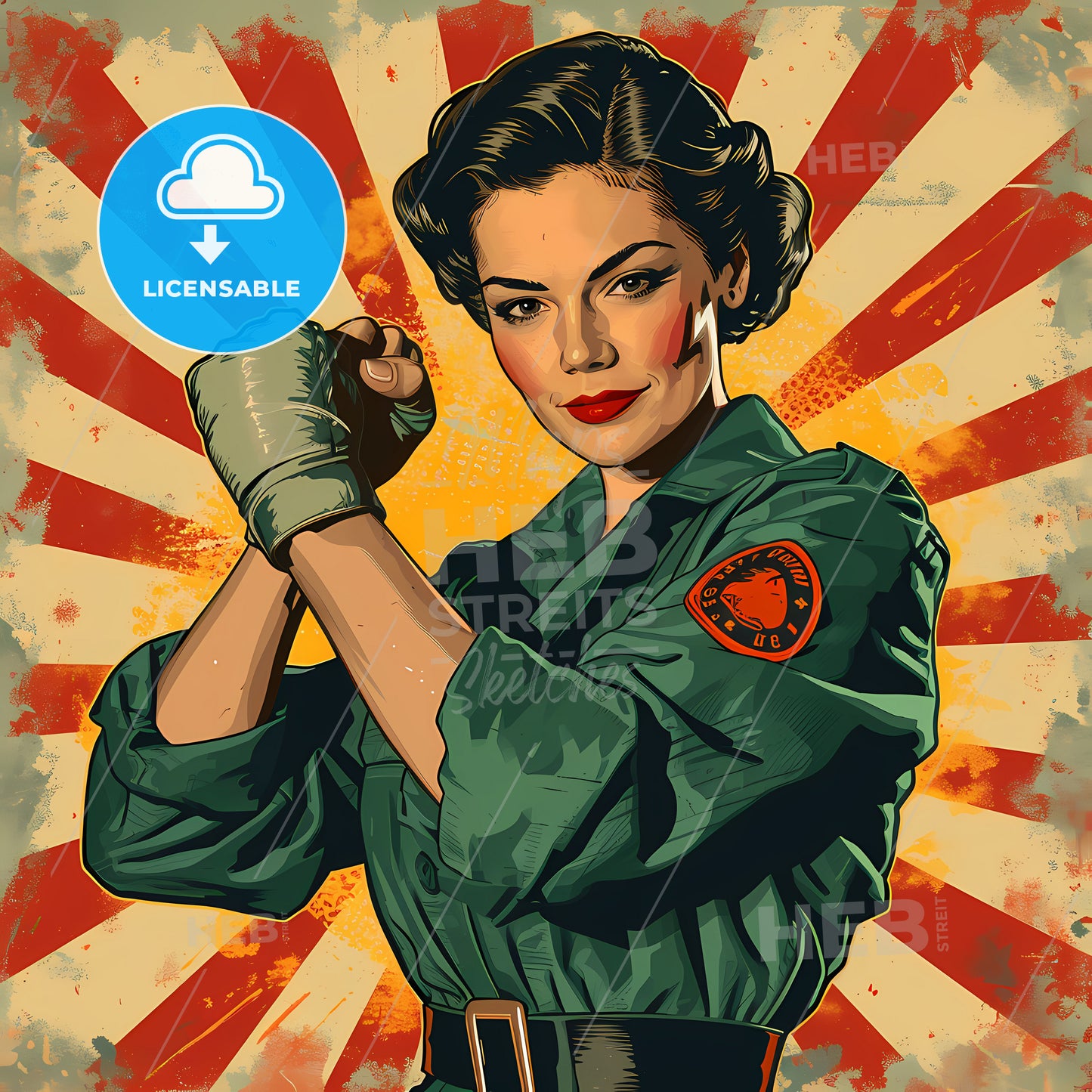 Strong Suffragette Sport Logo, A Woman In A Military Uniform