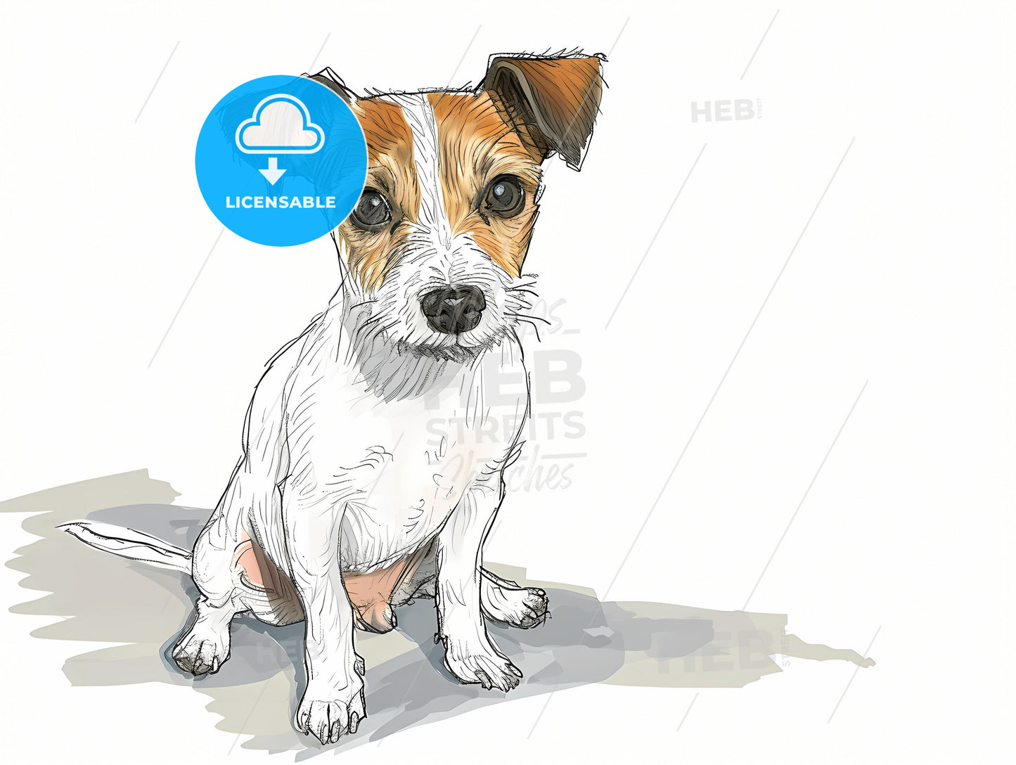 Cartoon Dog Soft And Gentle, A Dog Sitting On The Ground