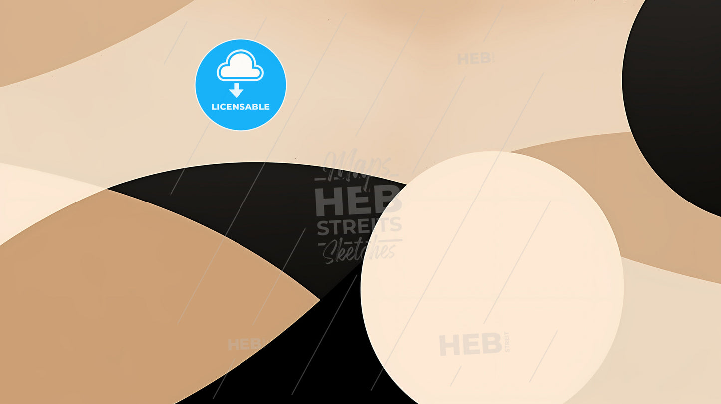 Minimal Beige And Black Style, A Black And White Circles