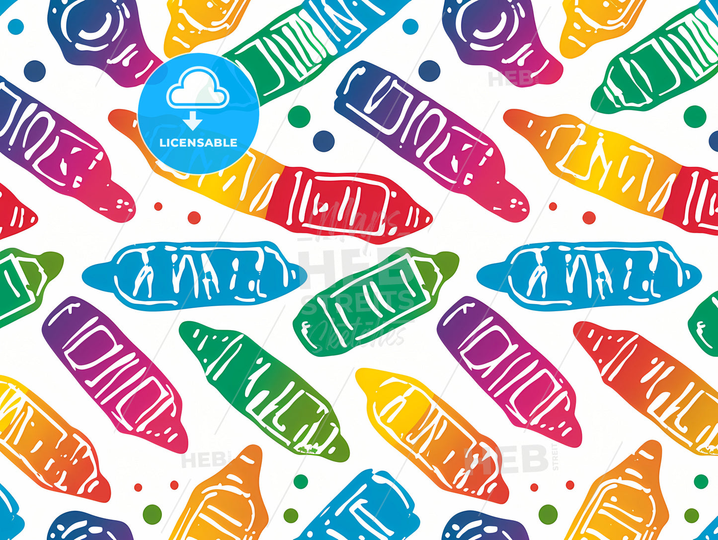 Simple And Relaxing Full Of Childrens Fun, A Pattern Of Colorful Objects