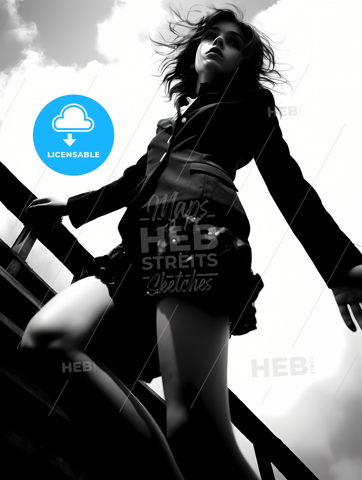 Girl Model Shooting Low Angle Shot, A Woman Posing For A Picture